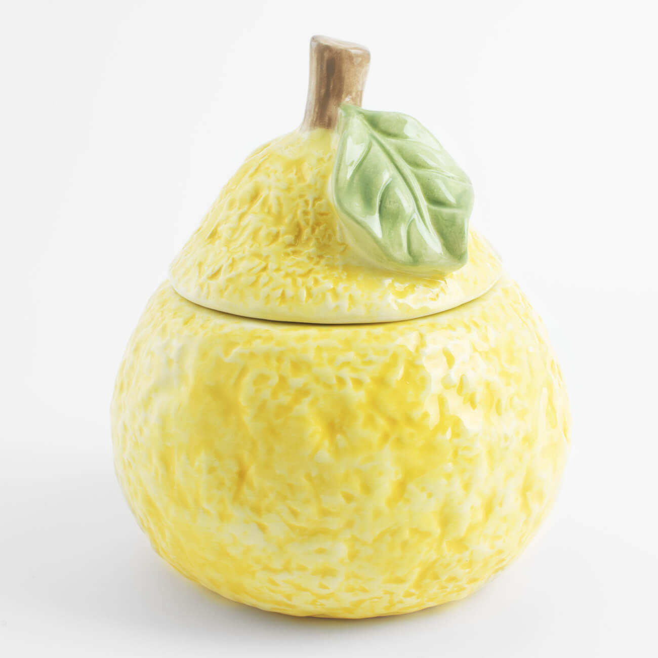 Емкость для хранения, 15х18 см, 1,1 л, керамика, желтая, Лимон, Sicily in bloom