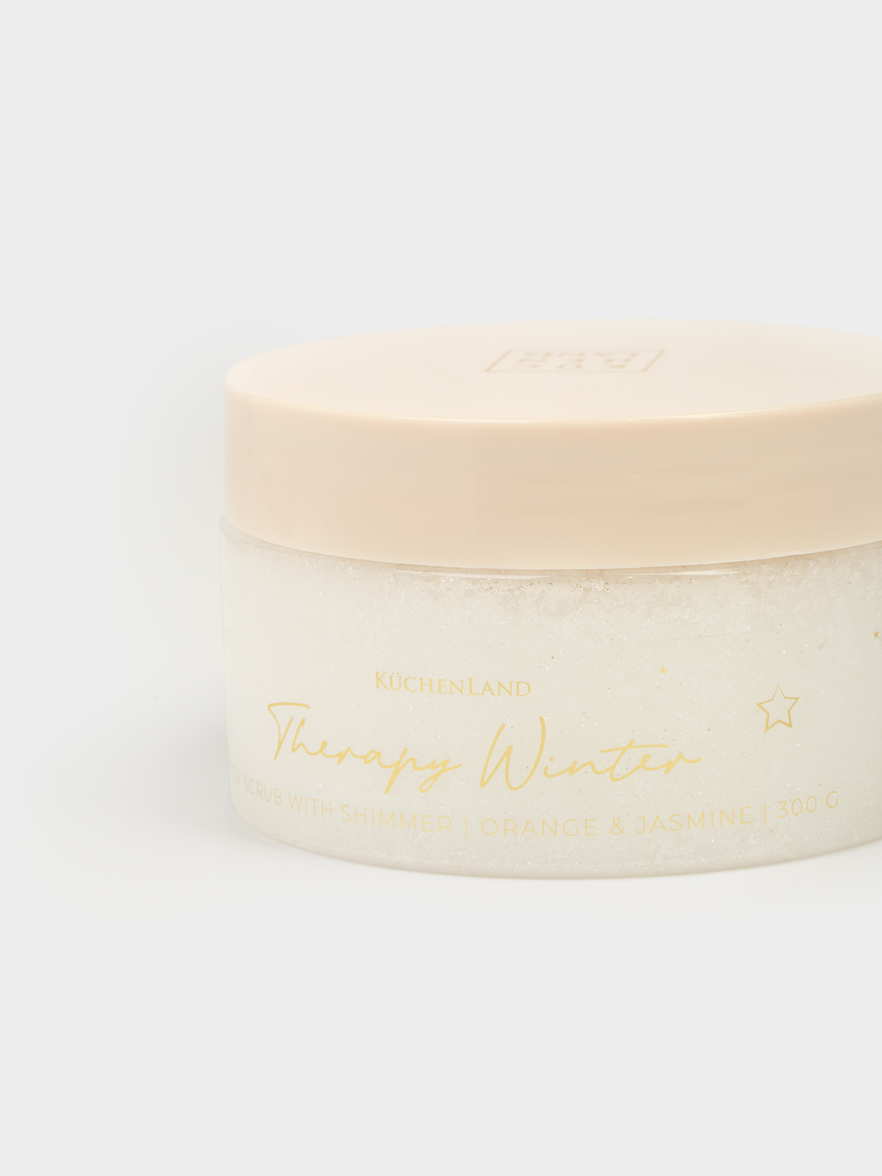 Скраб для тела, 300 г, увлажняющий, с шиммером, Апельсин/Жасмин, Серебристый, Therapy winter, image-1