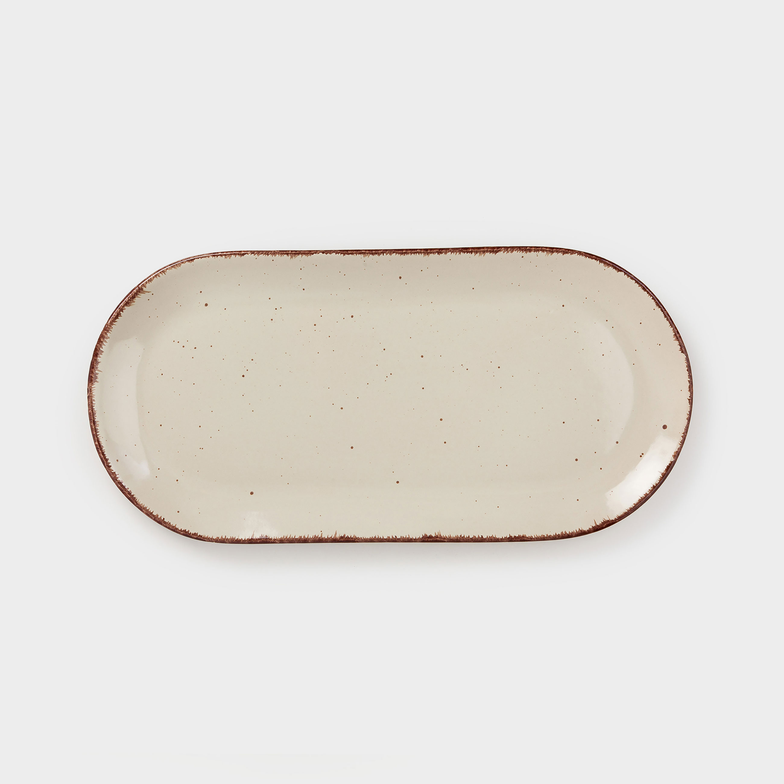Блюдо 25х13 см керамика овальное бежевое в крапинку Speckled 699₽