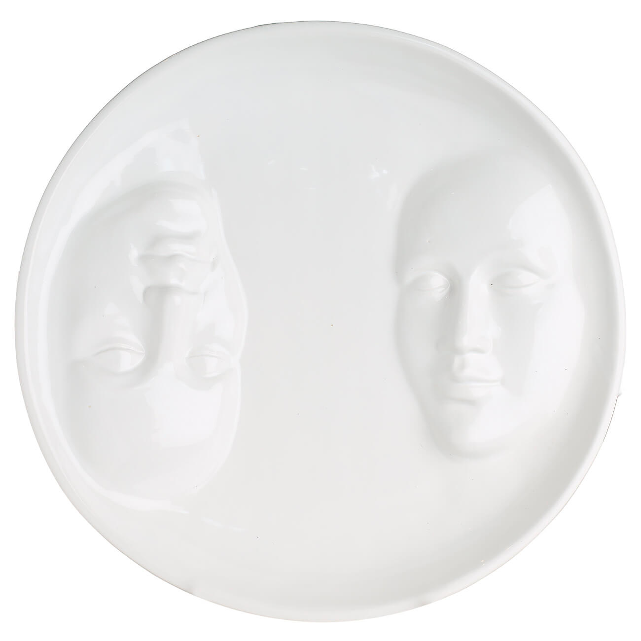 блюдо 24 см керамика белое лицо face Блюдо, 29 см, керамика, белое, Лица, Face