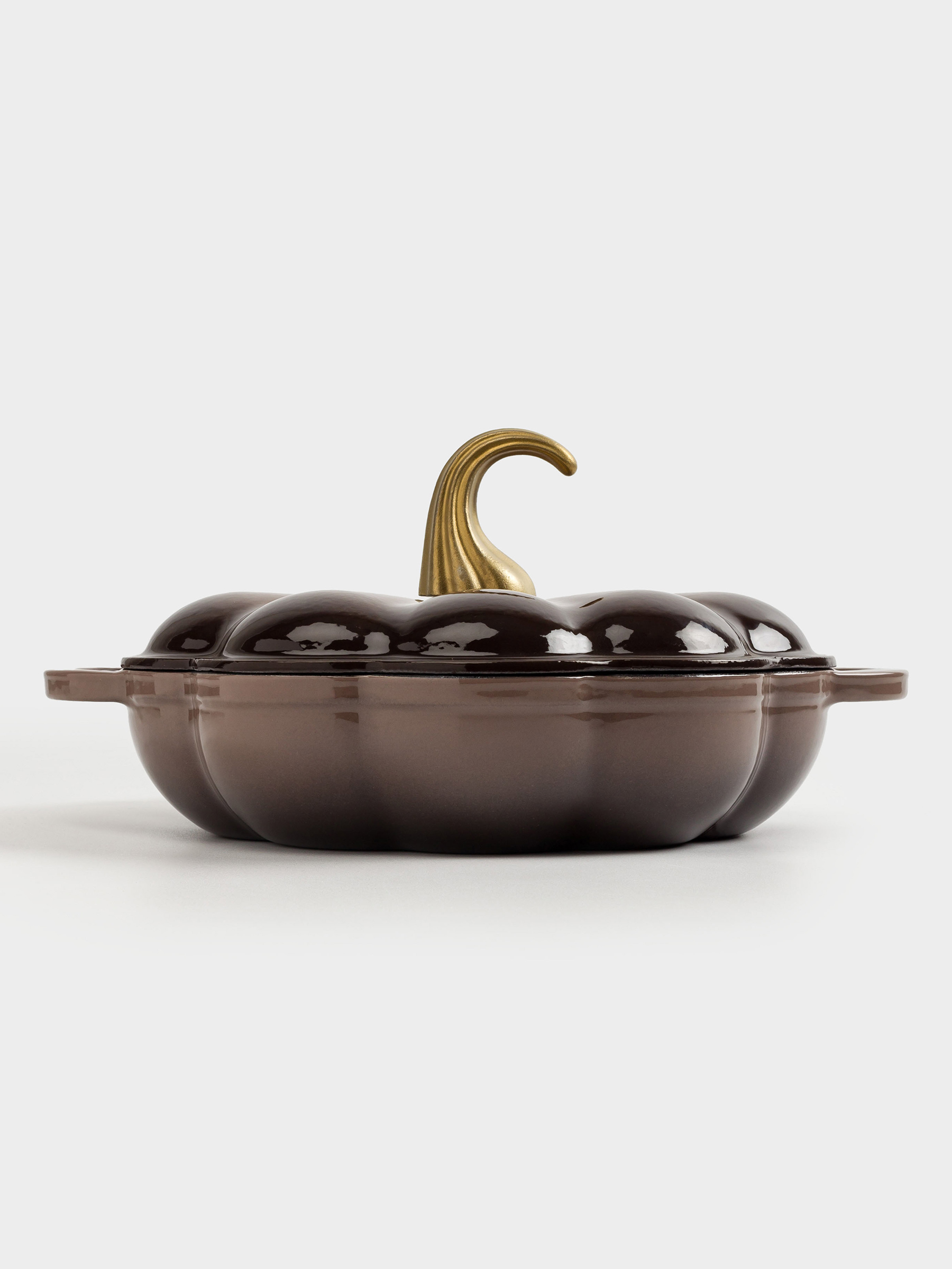 Сотейник, 26 см, 2,3 л, с крышкой, чугун, коричневый, Тыква, Gourd, image-2