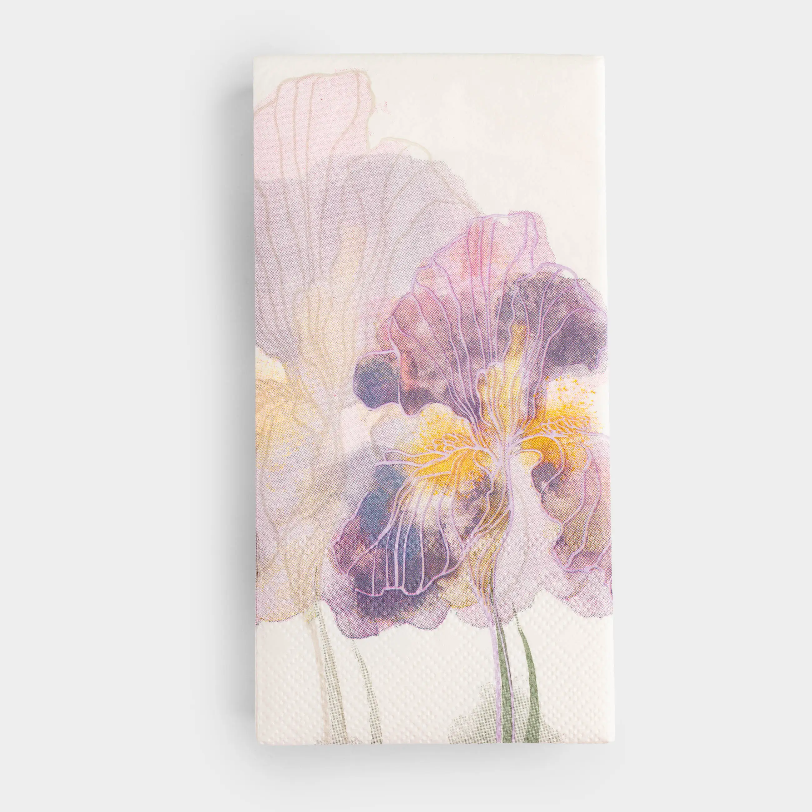 Салфетки бумажные, 33х33 см, 20 шт, прямоугольные, белые, Ирис, Iris garden