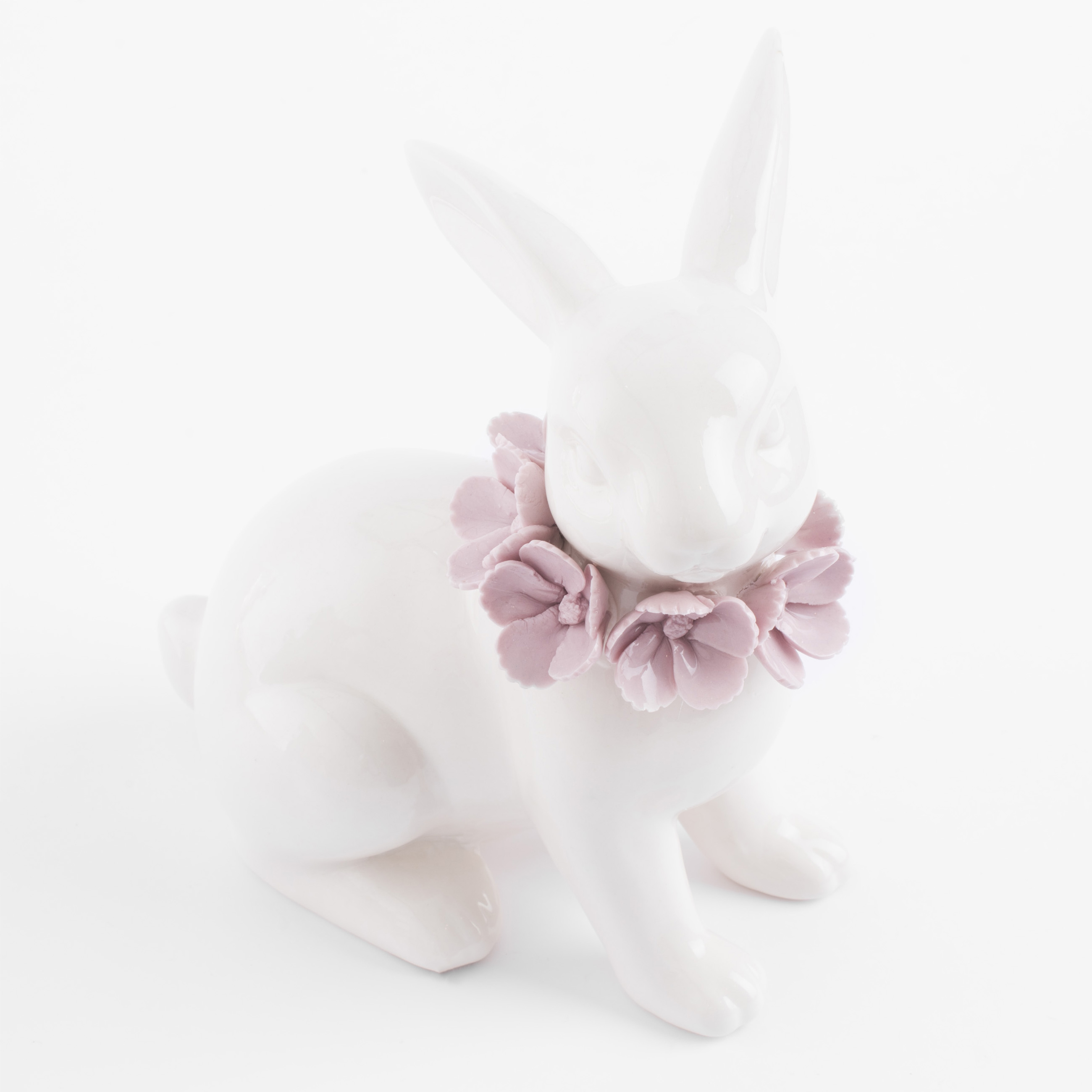 Статуэтка, 15 см, фарфор Porcelain, белая, Кролик в цветах, Pure Easter изображение № 4