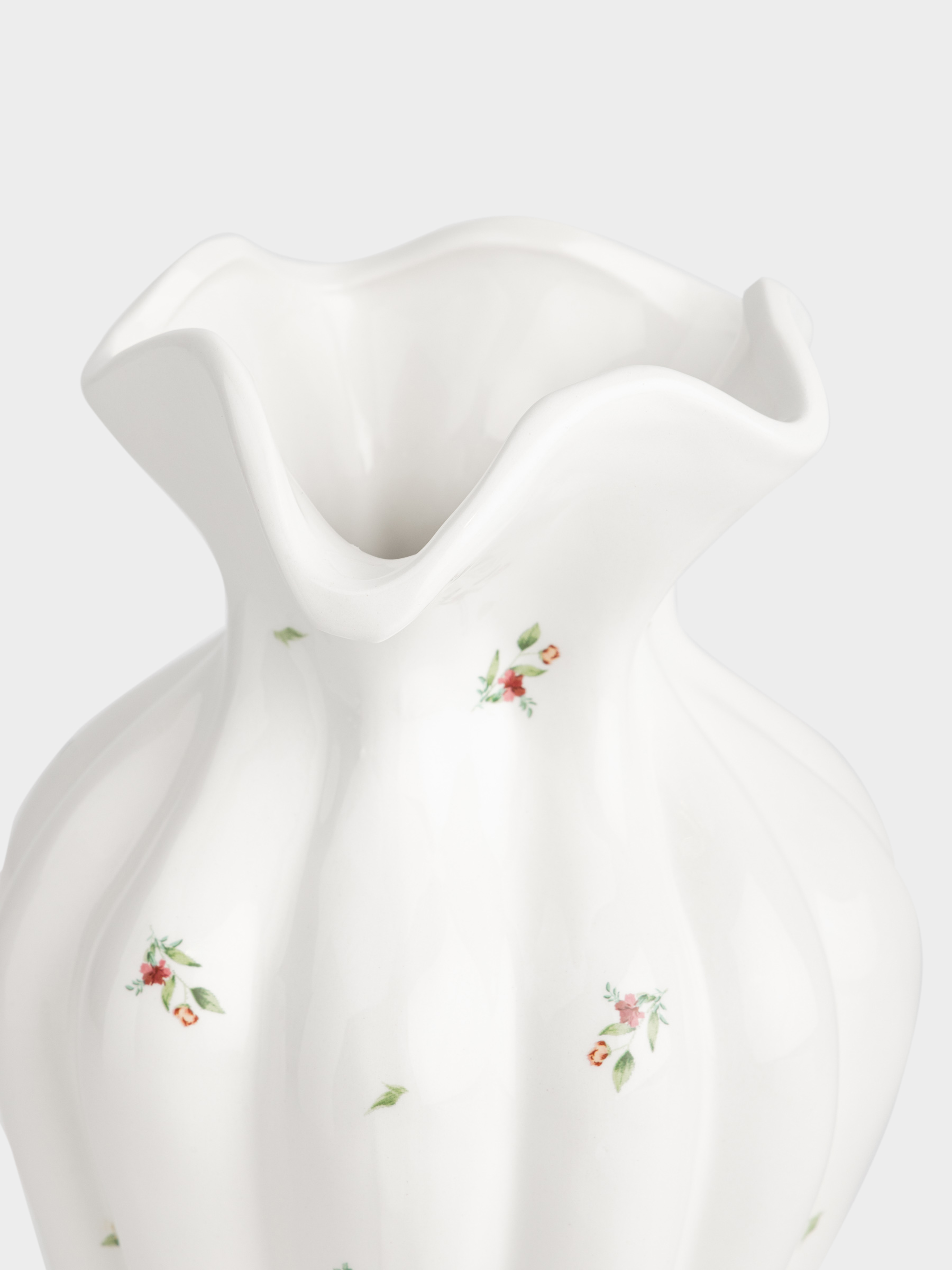 Ваза для цветов, 23 см, керамика D, молочная, Цветы, El flower, image-3