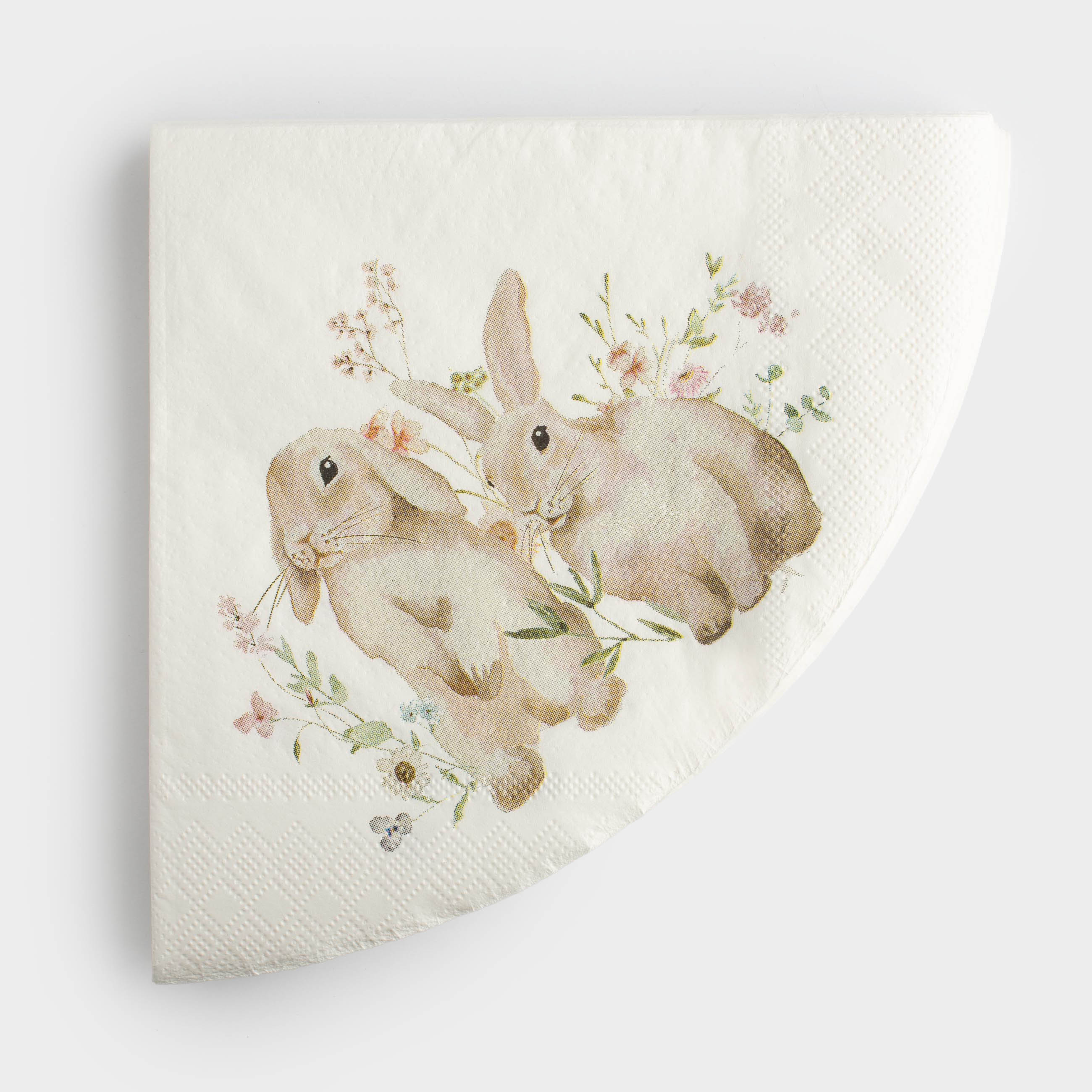 Салфетки бумажные, 33х33 см, 20 шт, круглые, белые, Кролики и цветы, Natural Easter, image-3
