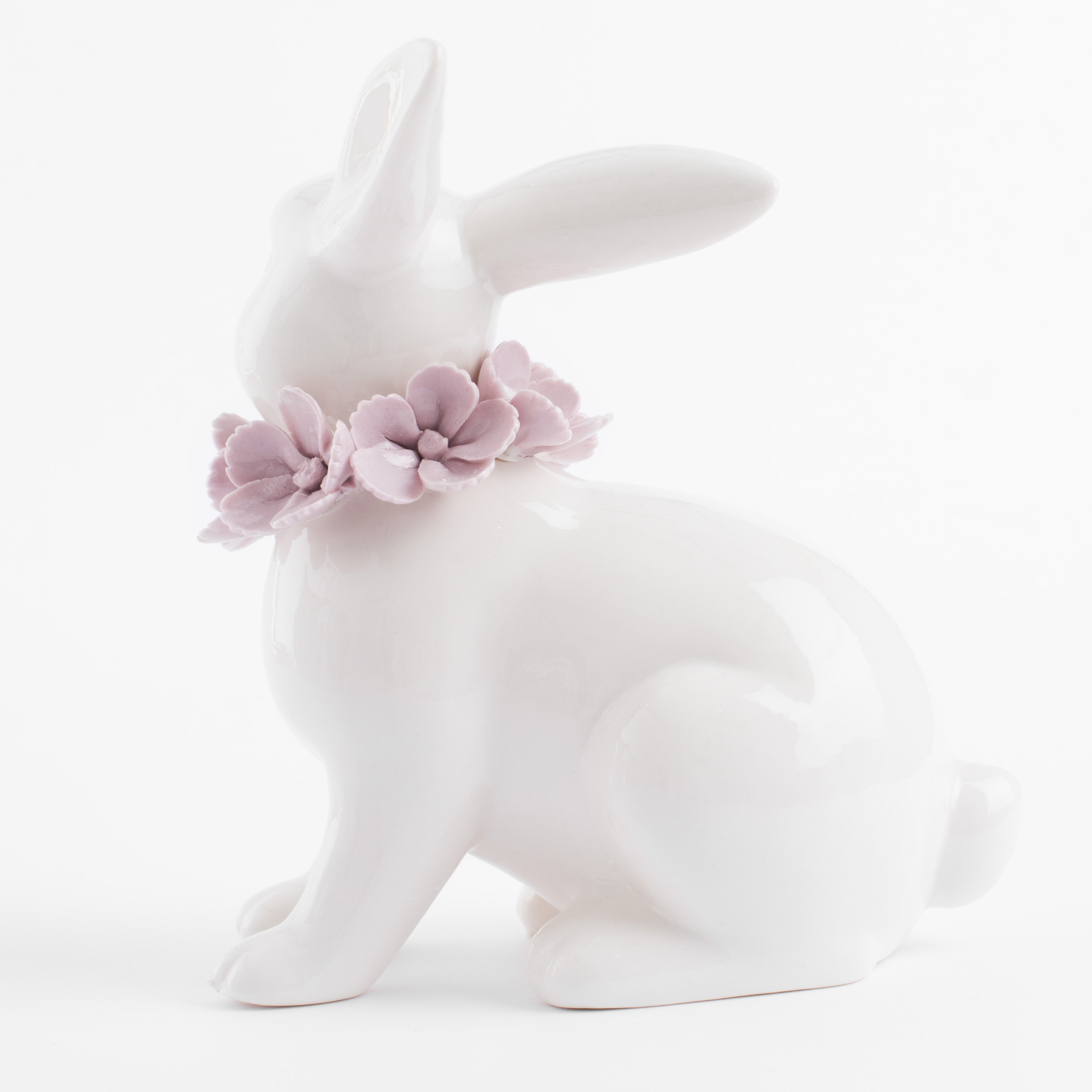 Статуэтка, 15 см, фарфор Porcelain, белая, Кролик в цветах, Pure Easter изображение № 3