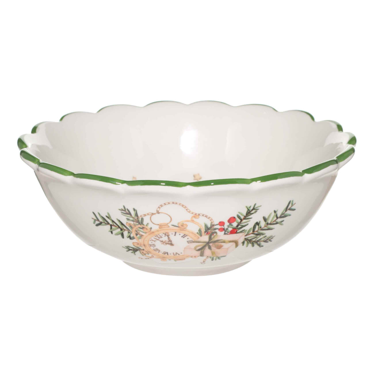

Салатник, 20х7 см, керамика, Елка с подарками, Christmas green