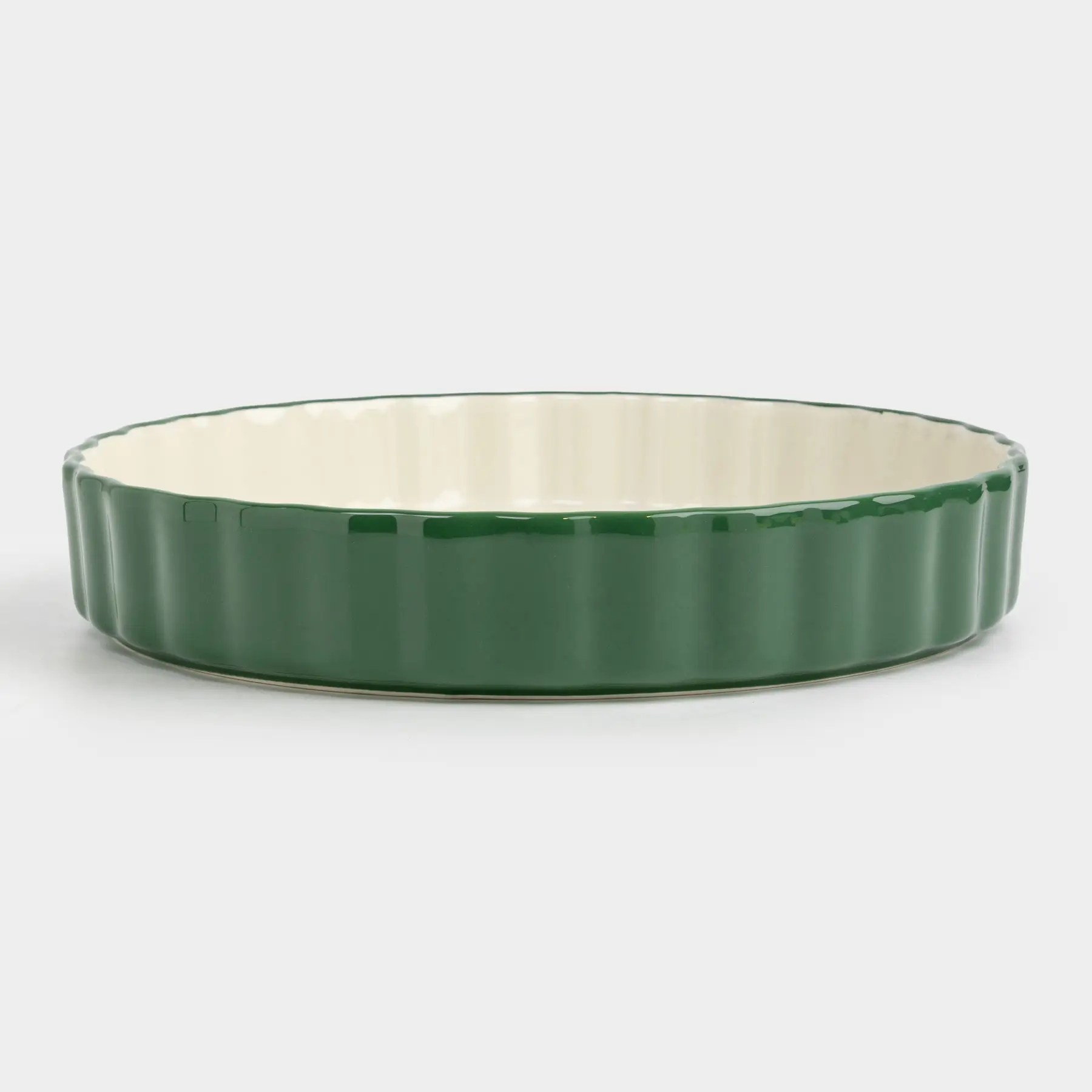 Форма для запекания, 28х5 см, керамика, круглая, зеленая, Christmas green