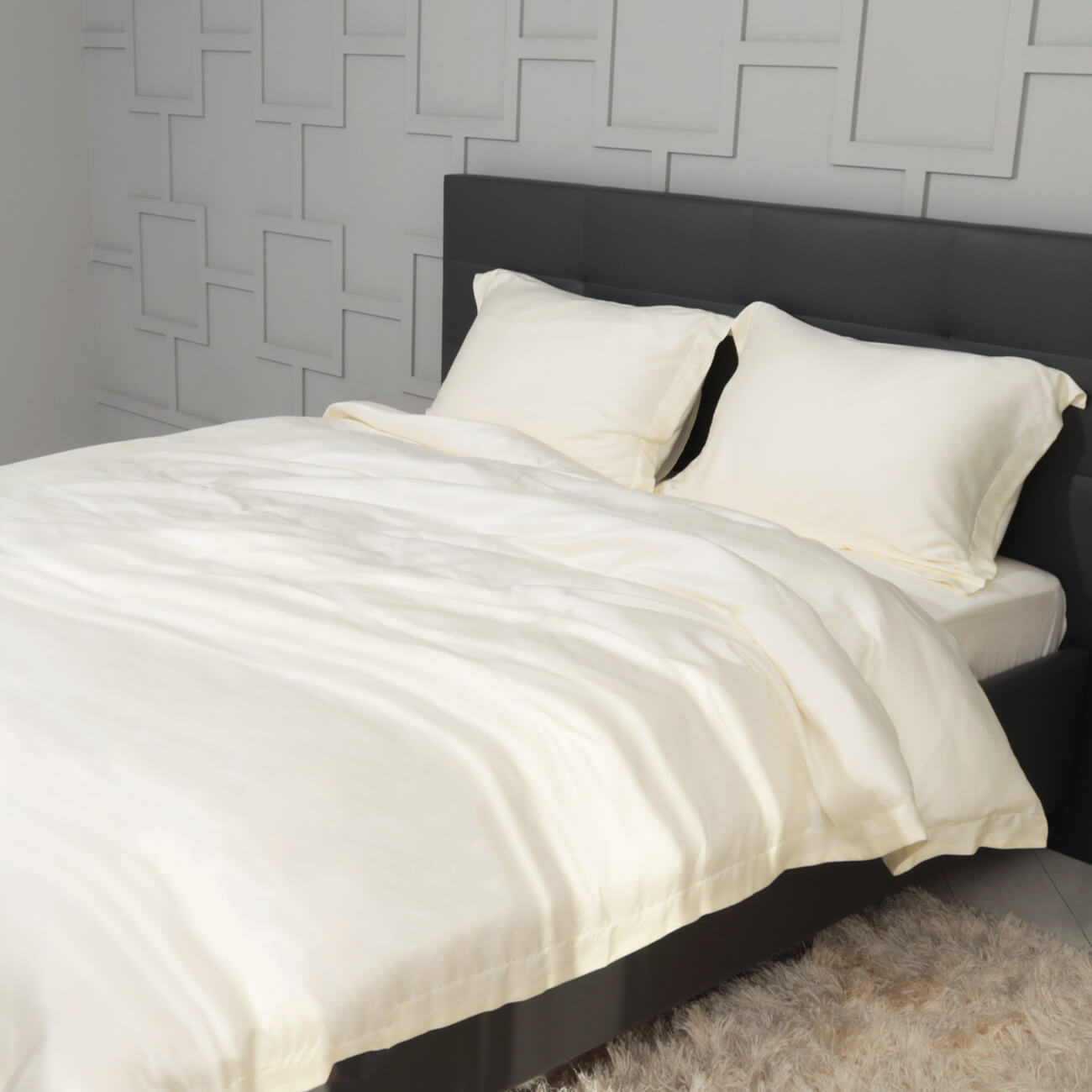 

КПБ евро, тенсель 300 ТС, слоновая кость, Tencel