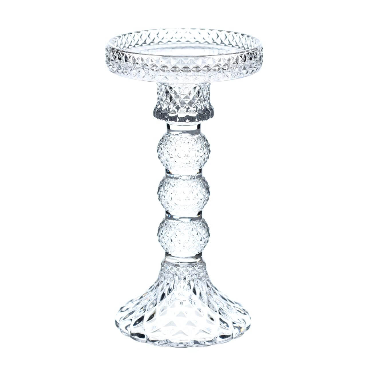 Подсвечник, 16 см, для одной свечи, на ножке, стекло, Naiad kuchenland набор для ванной 3 пр стекло пластик naiad