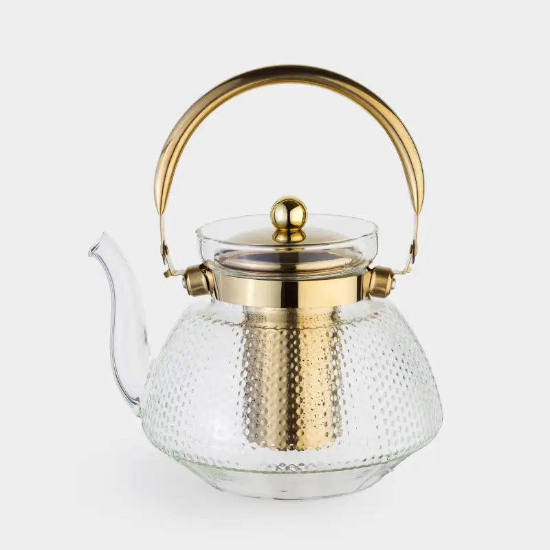 Чайник заварочный, 1,3 л, стекло Б/сталь, золотистый, Classic gold ,image-0