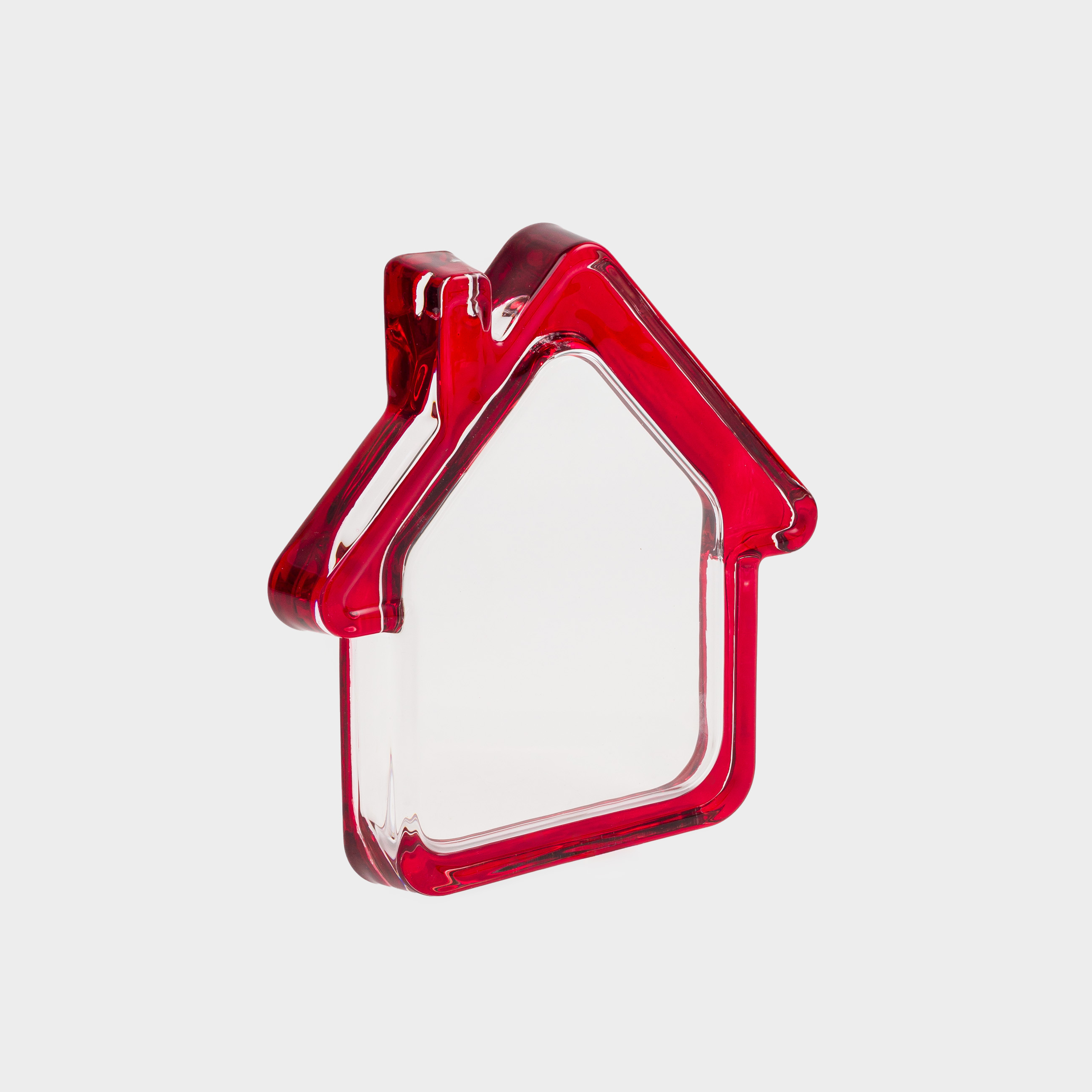 Блюдо, 18х19 см, стекло, с красным кантом, Дом, House shape, image-6