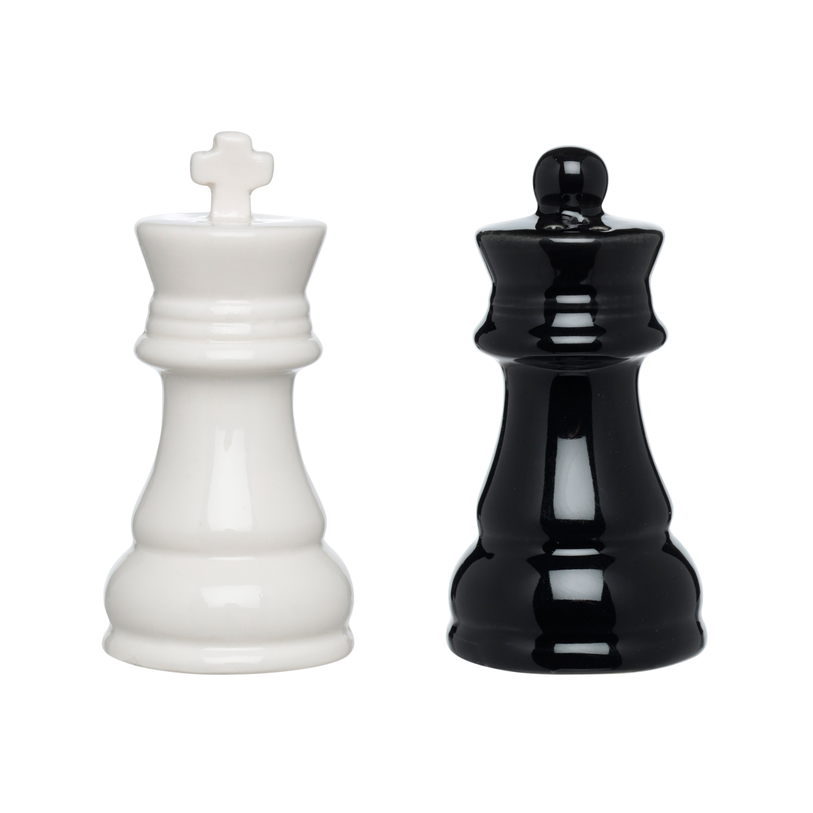 Набор для соли и перца, 9 см, фарфор P, черный/белый, Шахматы, Chess, image-0