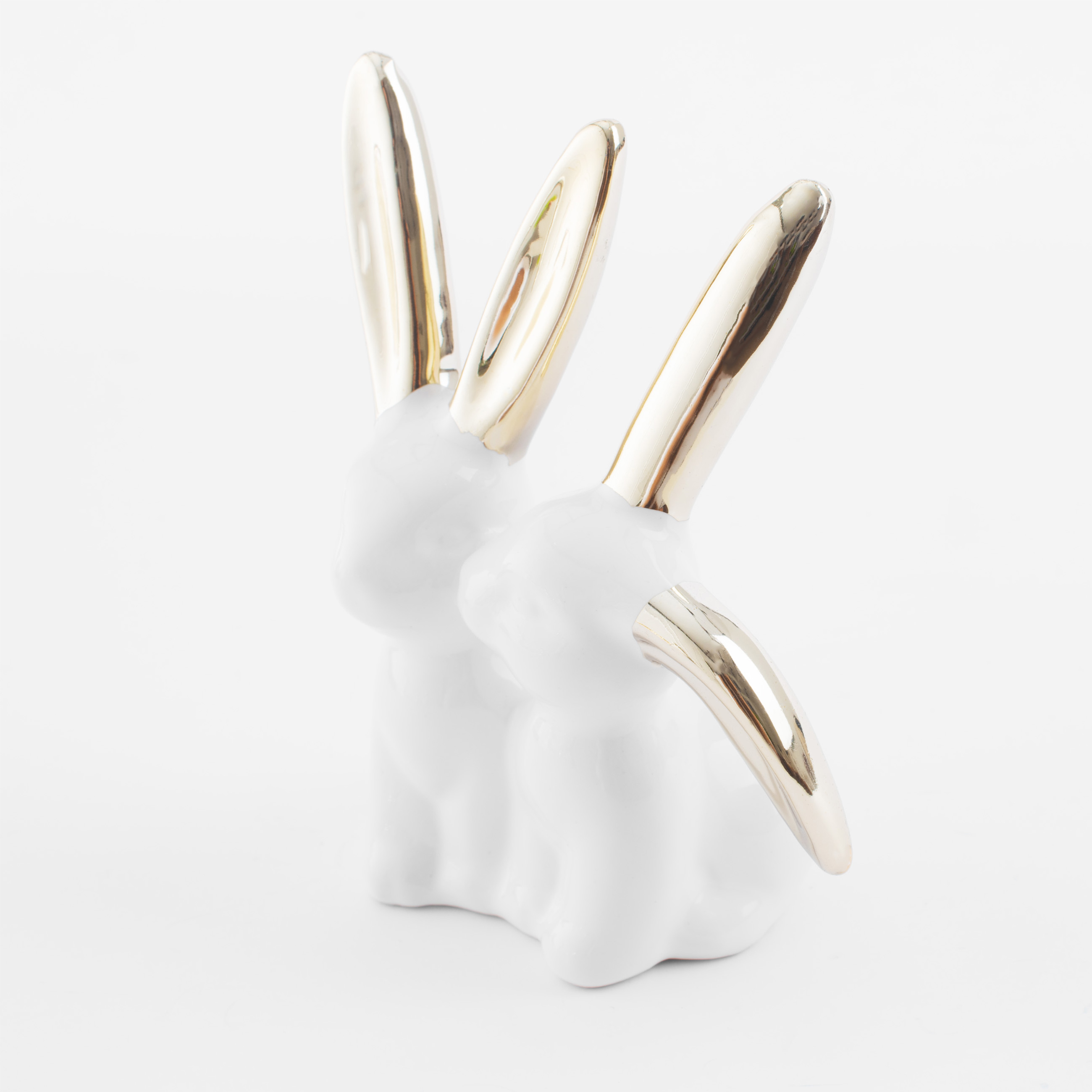 Держатель для украшений, 11 см, керамика, бело-золотистый, Кролики, Easter gold изображение № 3