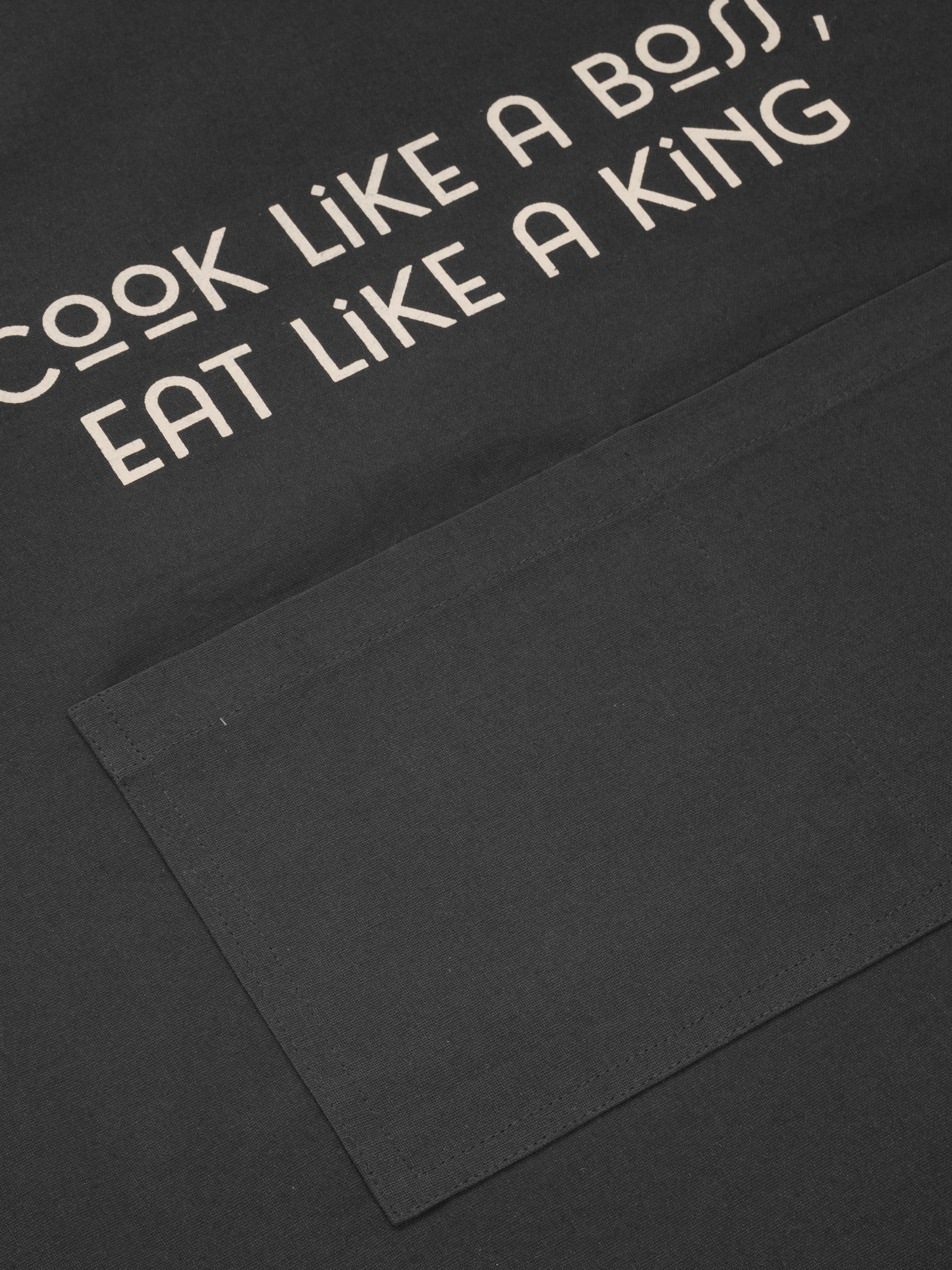 Фартук, 70х85 см, хлопок, темно-коричневый, Cook like a boss, eat like a king, Flax, image-5