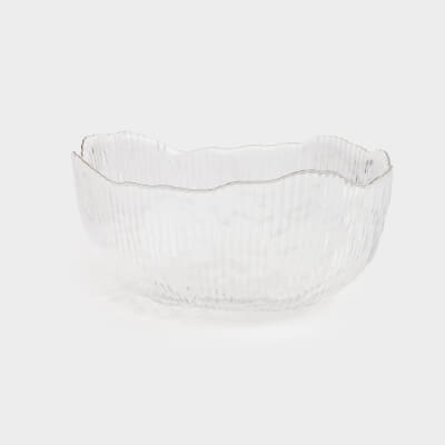 Пиала, 13х6 см, стекло Р, с серебристым кантом, Argos silver ,image-0