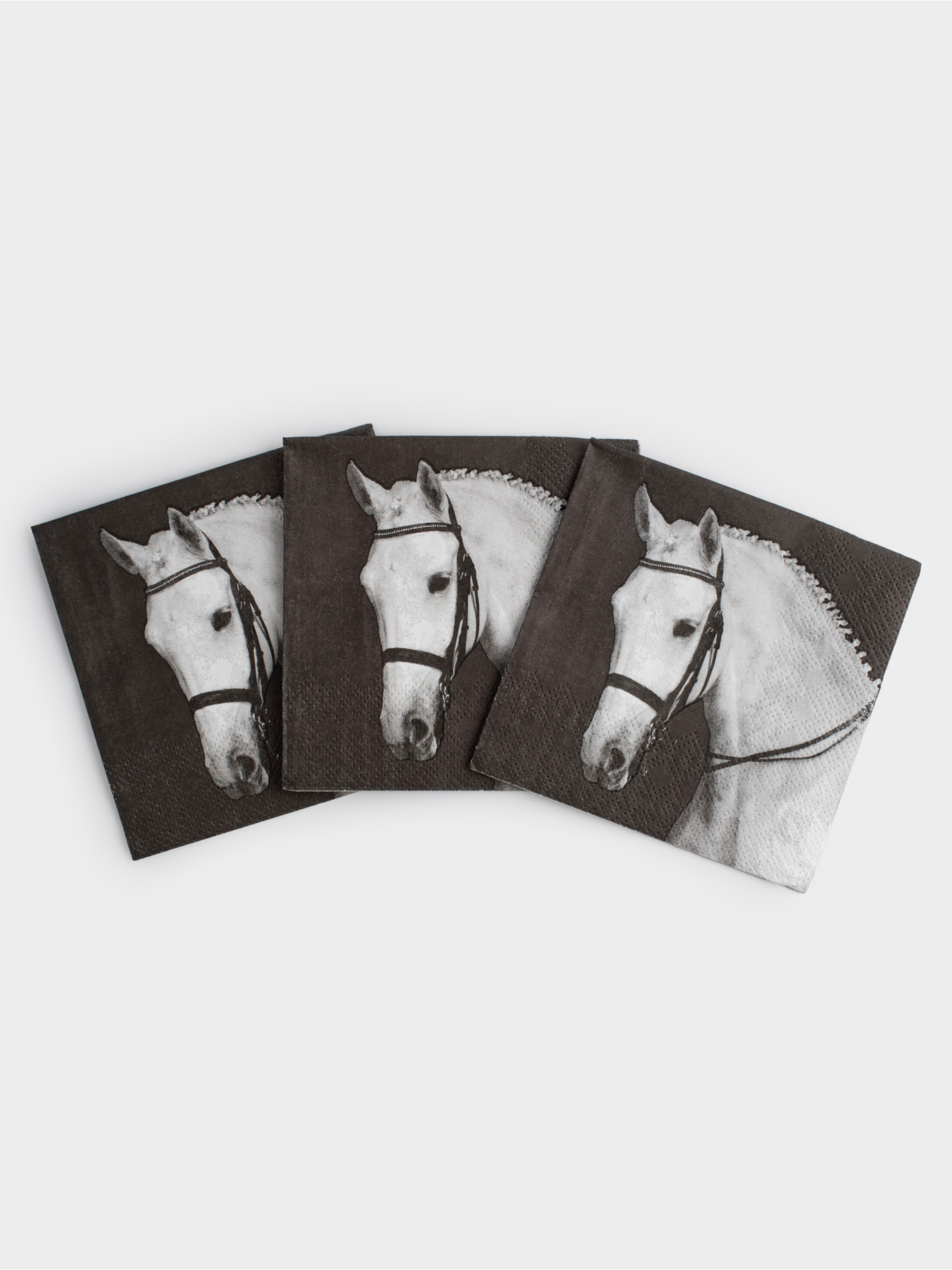 Салфетки бумажные, 21х21 см, 20 шт, квадратные, черные, Лошадь, Horse, image-2