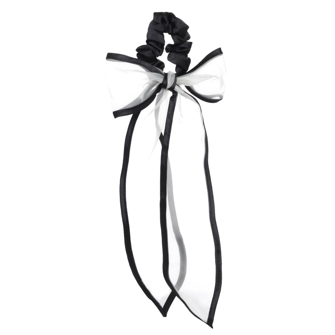 Резинка для волос, 29 см, с бантом, полиэстер, бежево-черная, Hairstyle изображение № 1