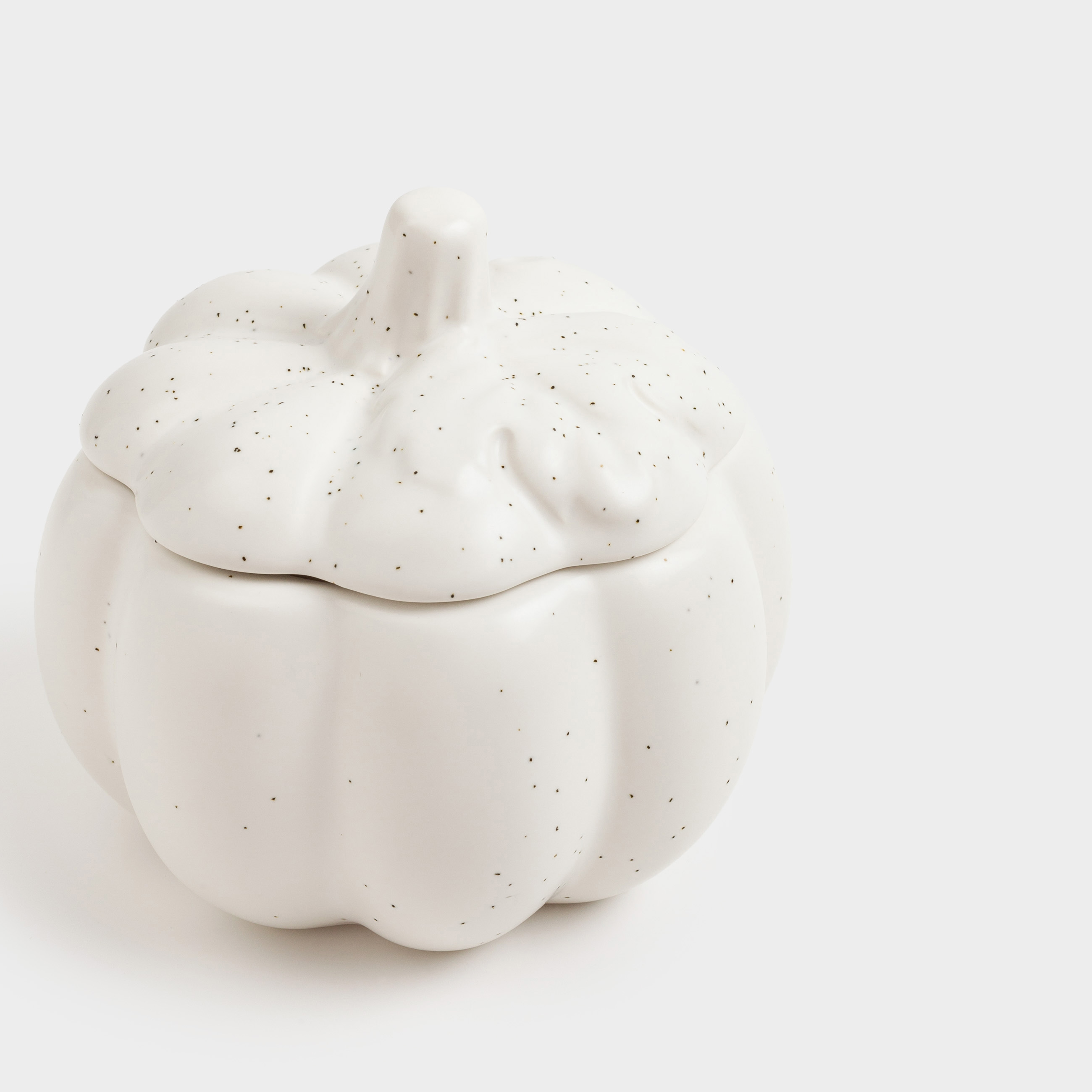Свеча ароматическая, 10 см, в подсвечнике, молочная, керамика, Milk Vanilla, Тыква, Slight frost