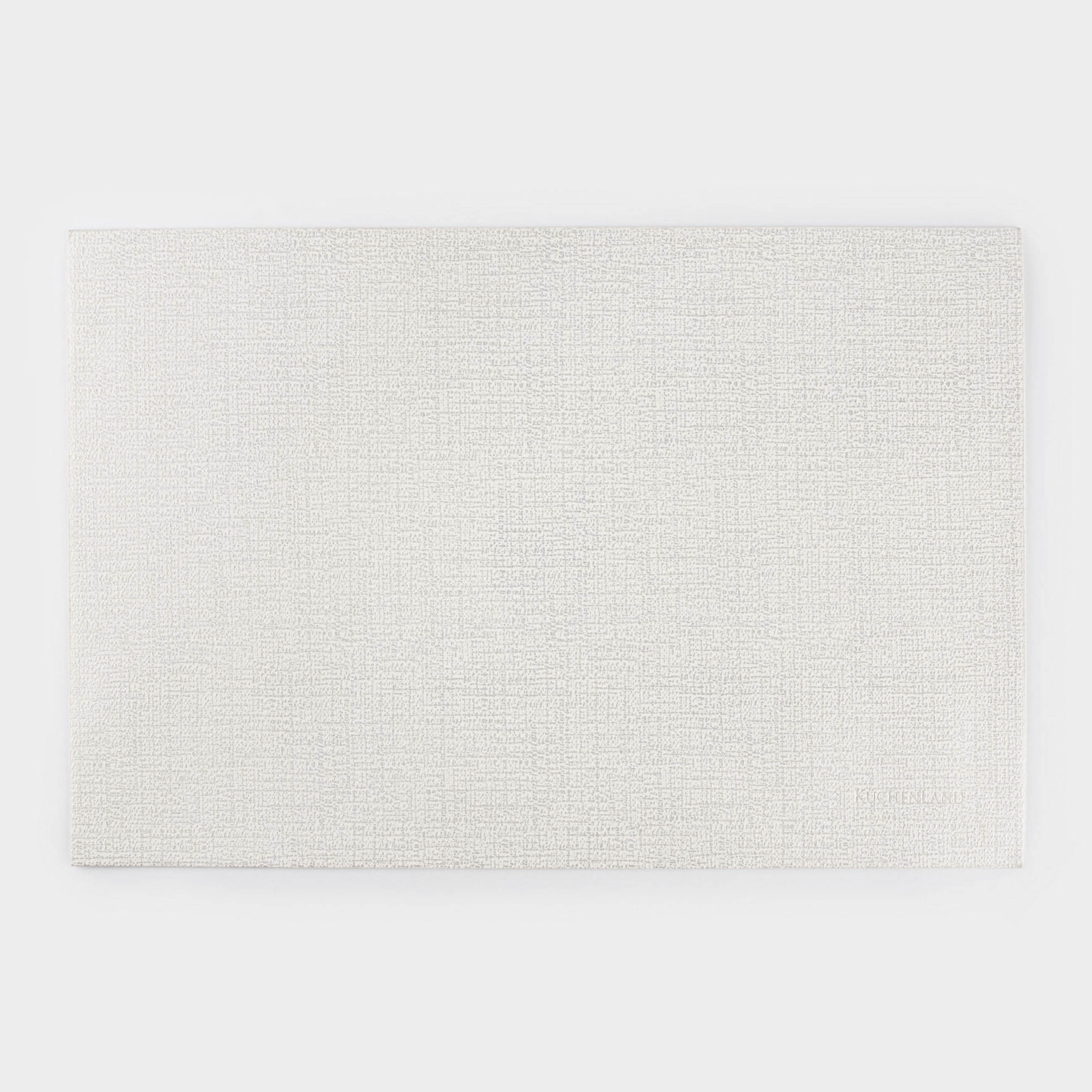 Салфетка под приборы, 30х45 см, ПВХ, прямоугольная, белая, Серебристые капли, Rock