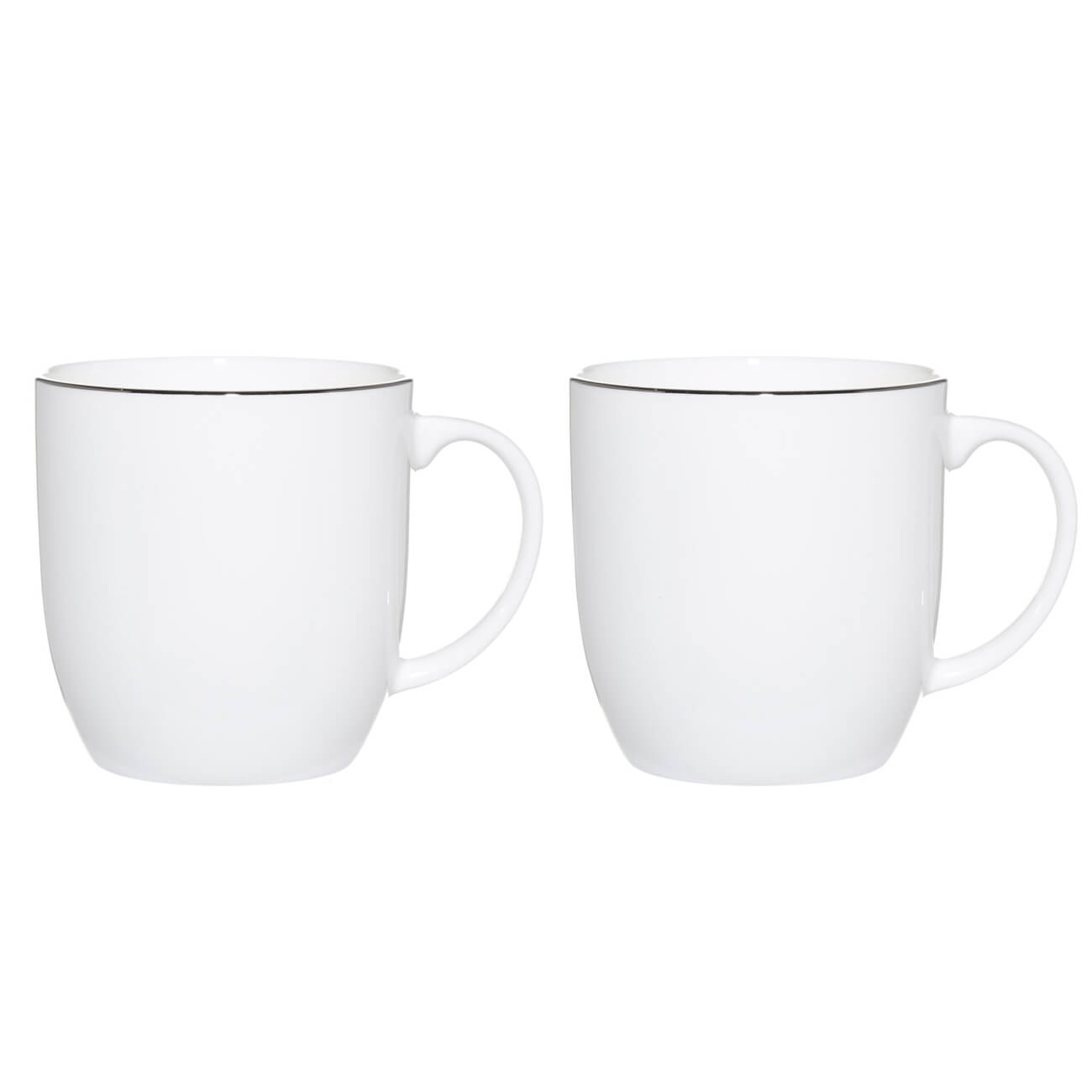 

Кружка, 370 мл, 2 шт, фарфор F, белая, Ideal silver