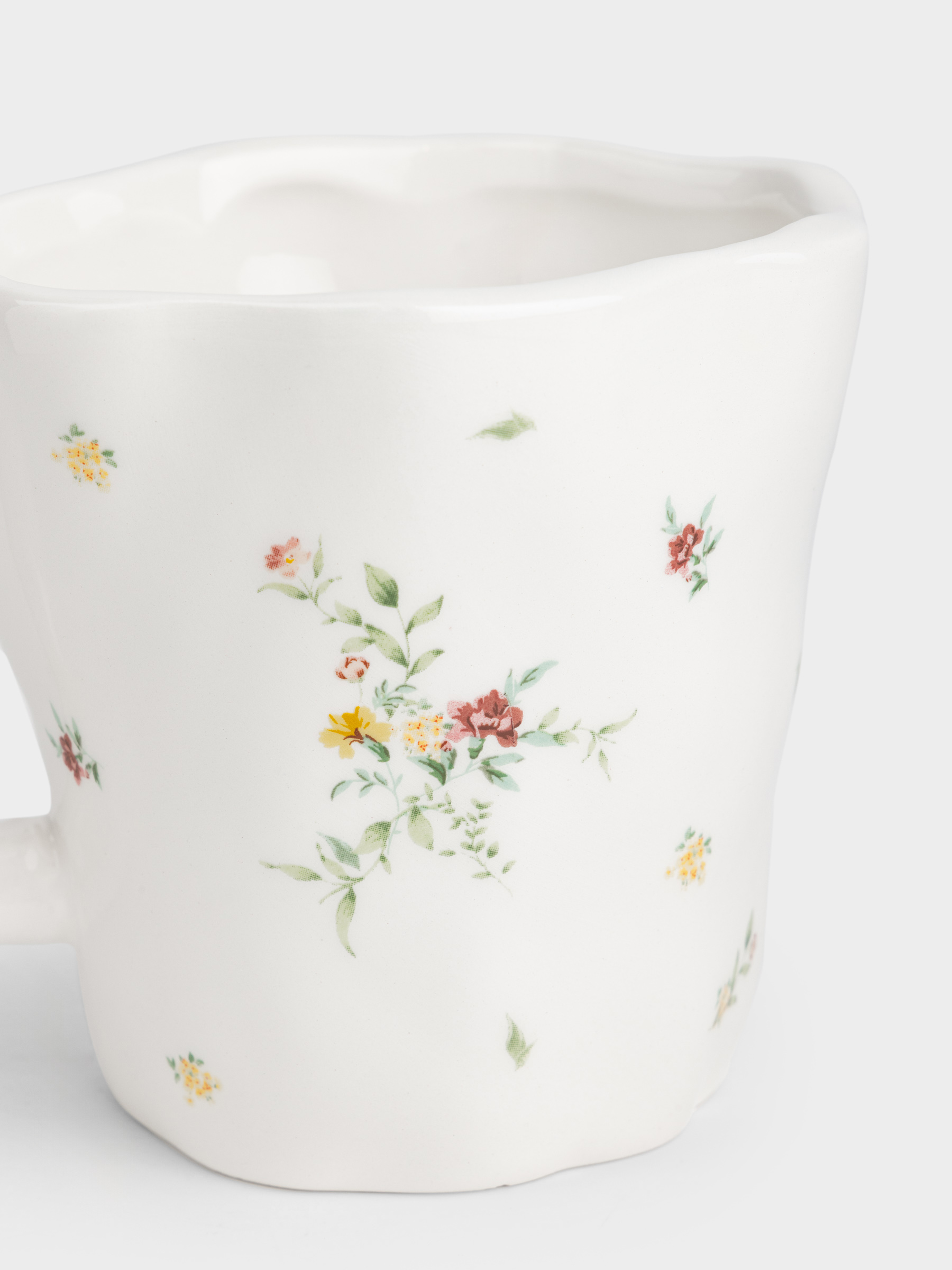 Кружка, 540 мл, керамика D, молочная, Цветы, El flower, image-4