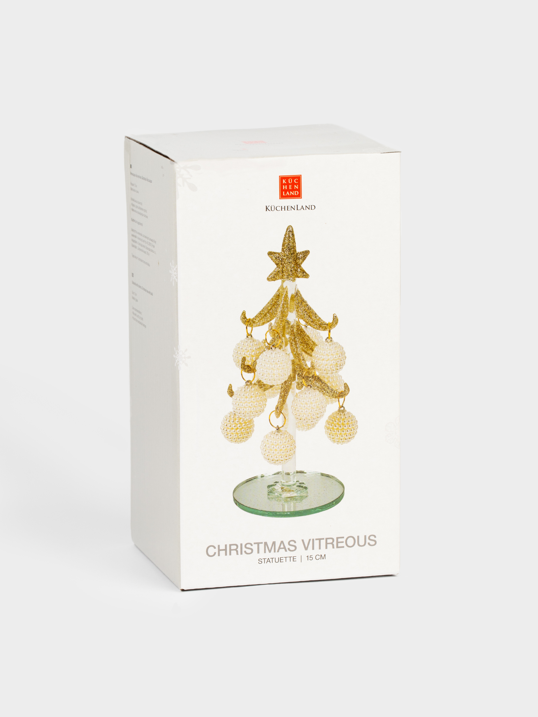 Статуэтка, 15 см, с подвесками, стекло, зеленая, Ель с шишками, Christmas vitreous, image-5