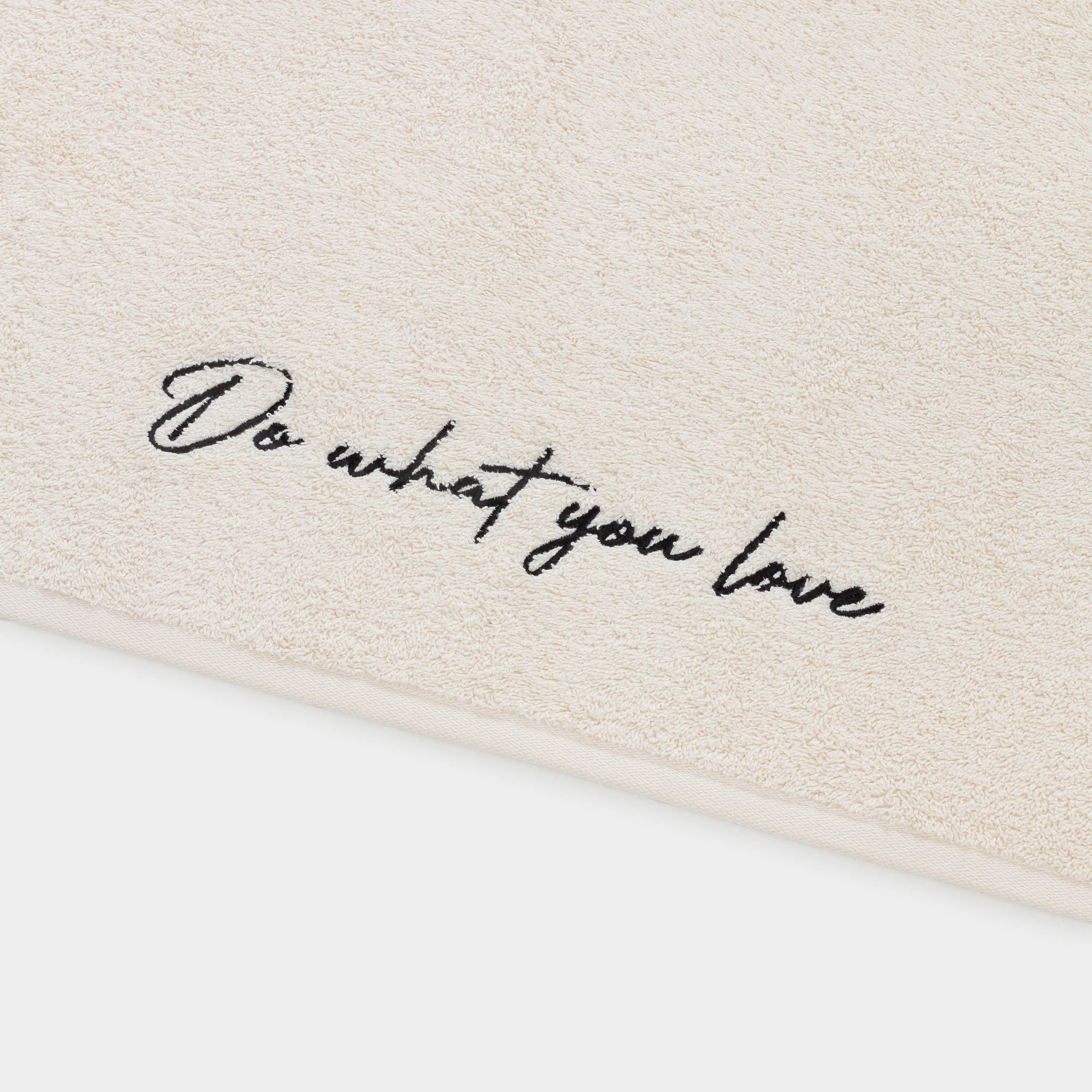 Полотенце, 70х140 см, хлопок, бежевое, Do what you love, Cotton font, image-4