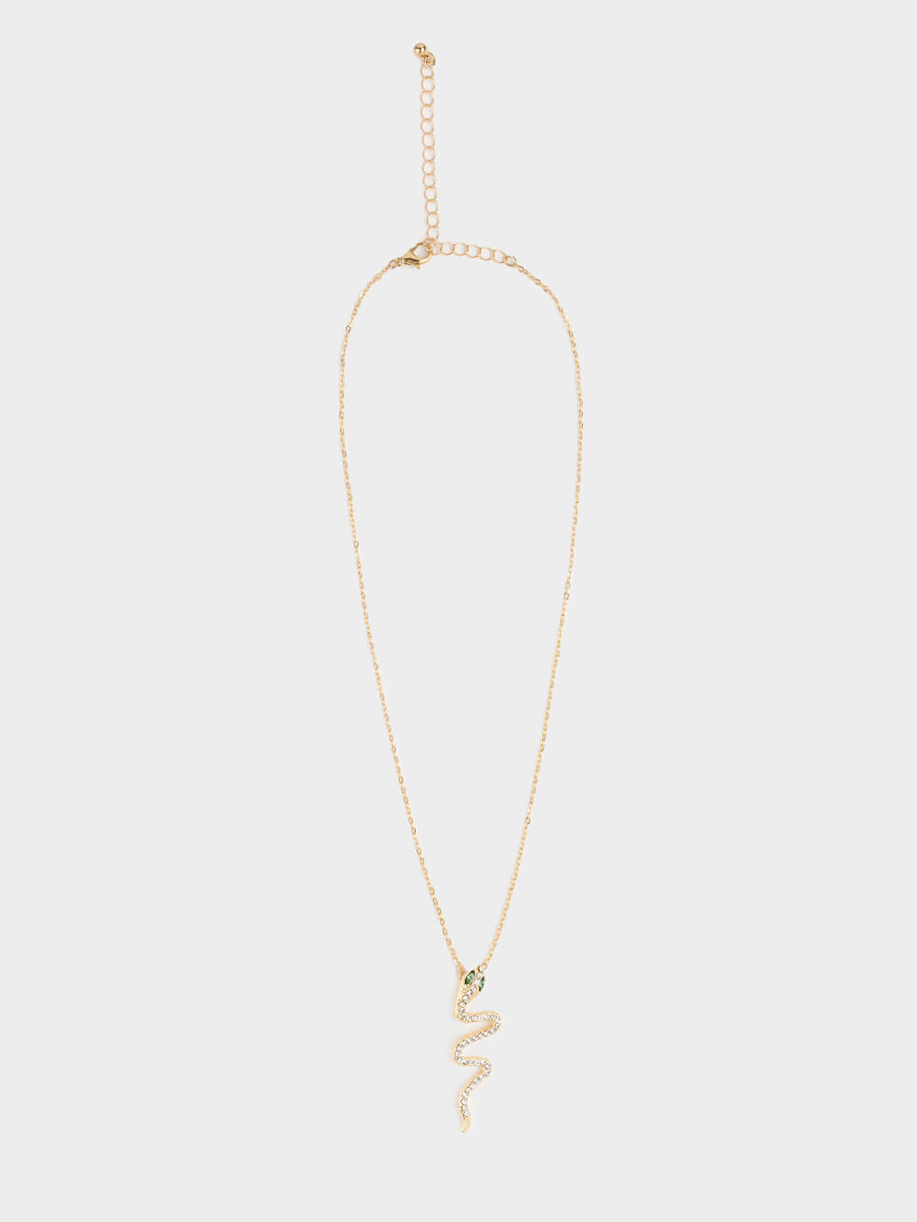 Цепочка, 45 см, с подвеской, металл, золотистая, Змея, Jewelry snake, image-1