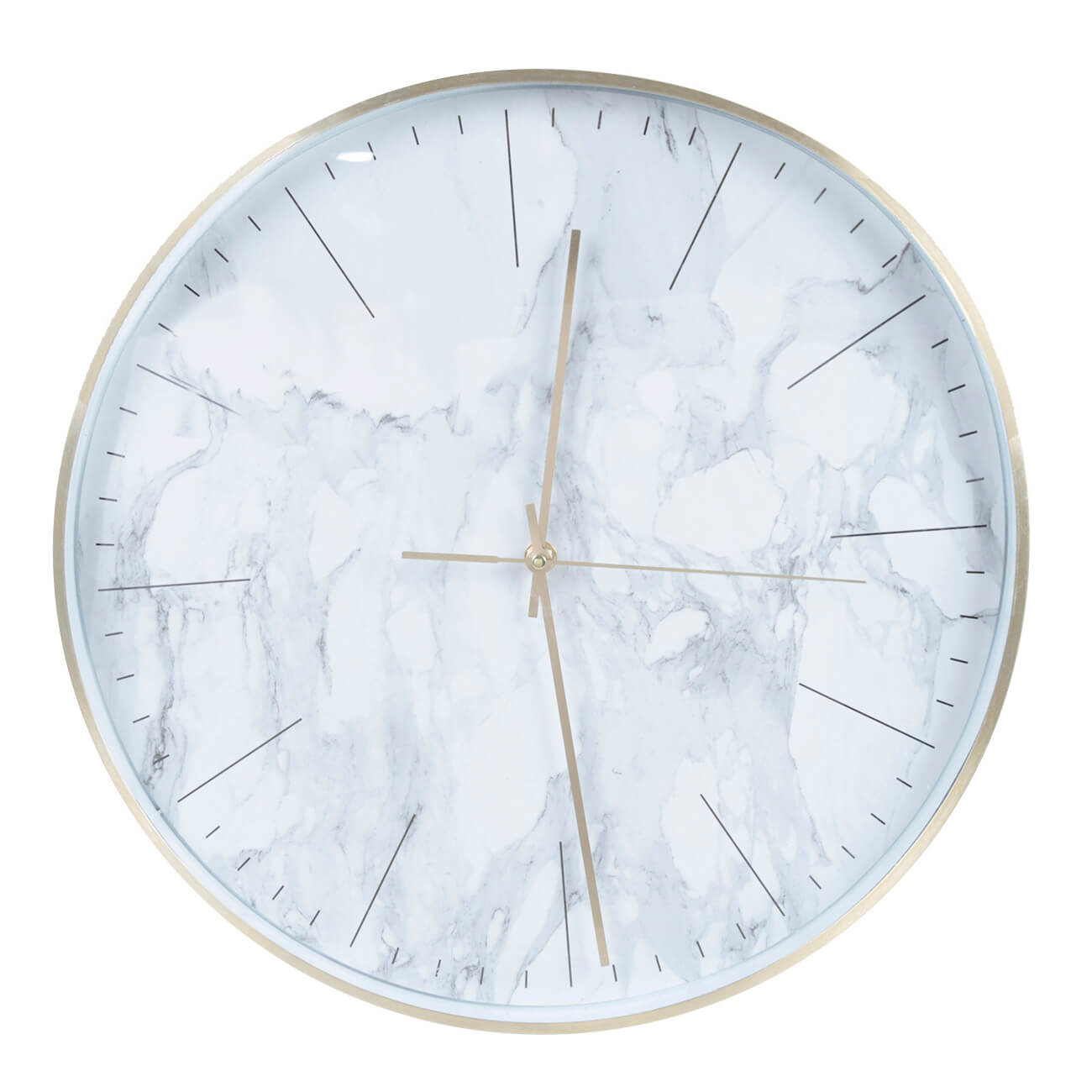 Часы настенные, 40 см, пластик/стекло, круглые, белые, Мрамор, Maniera