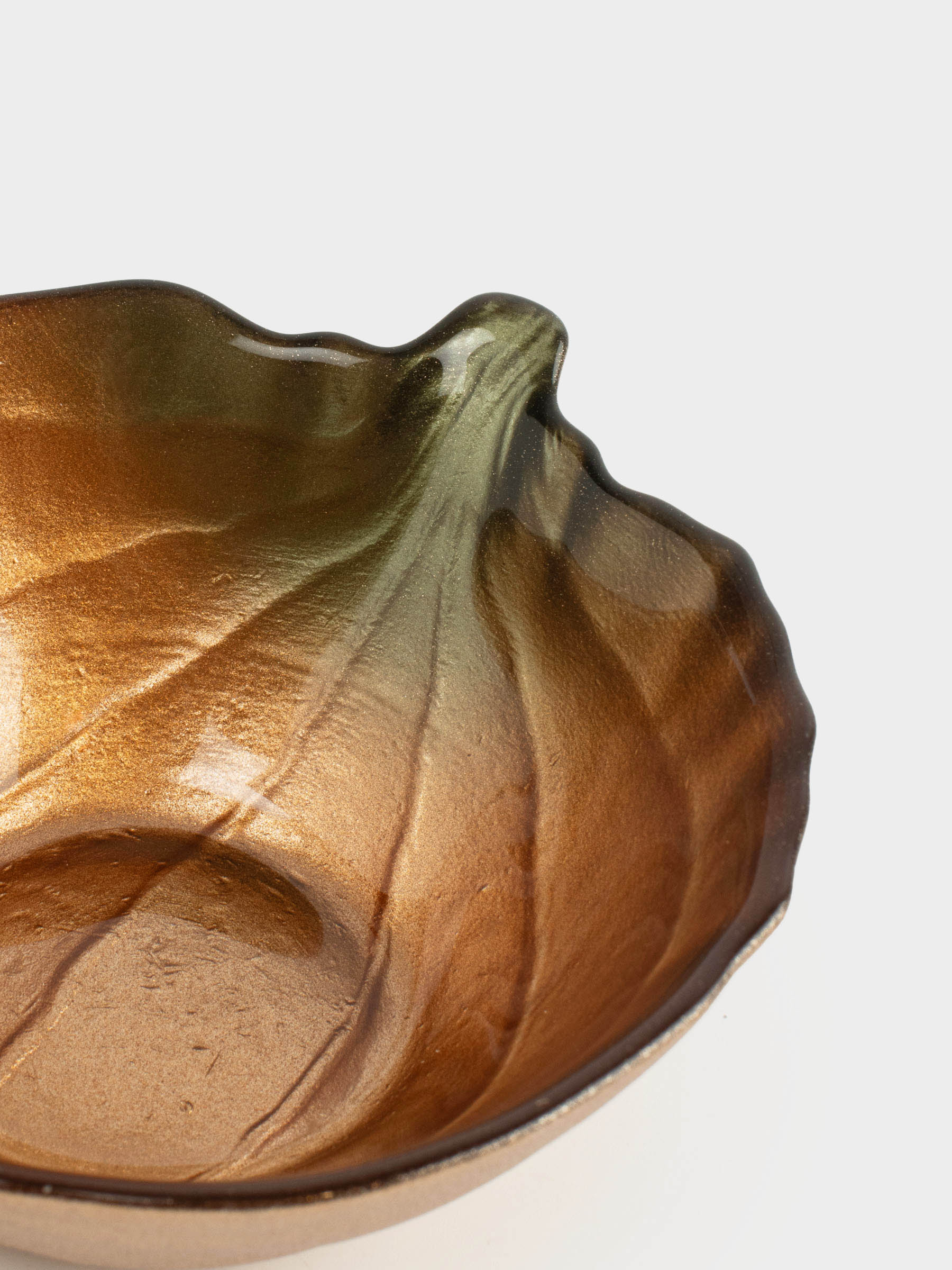 Пиала, 12х5 см, стекло, янтарно-зеленая, Тыква, Pumpkin, image-1