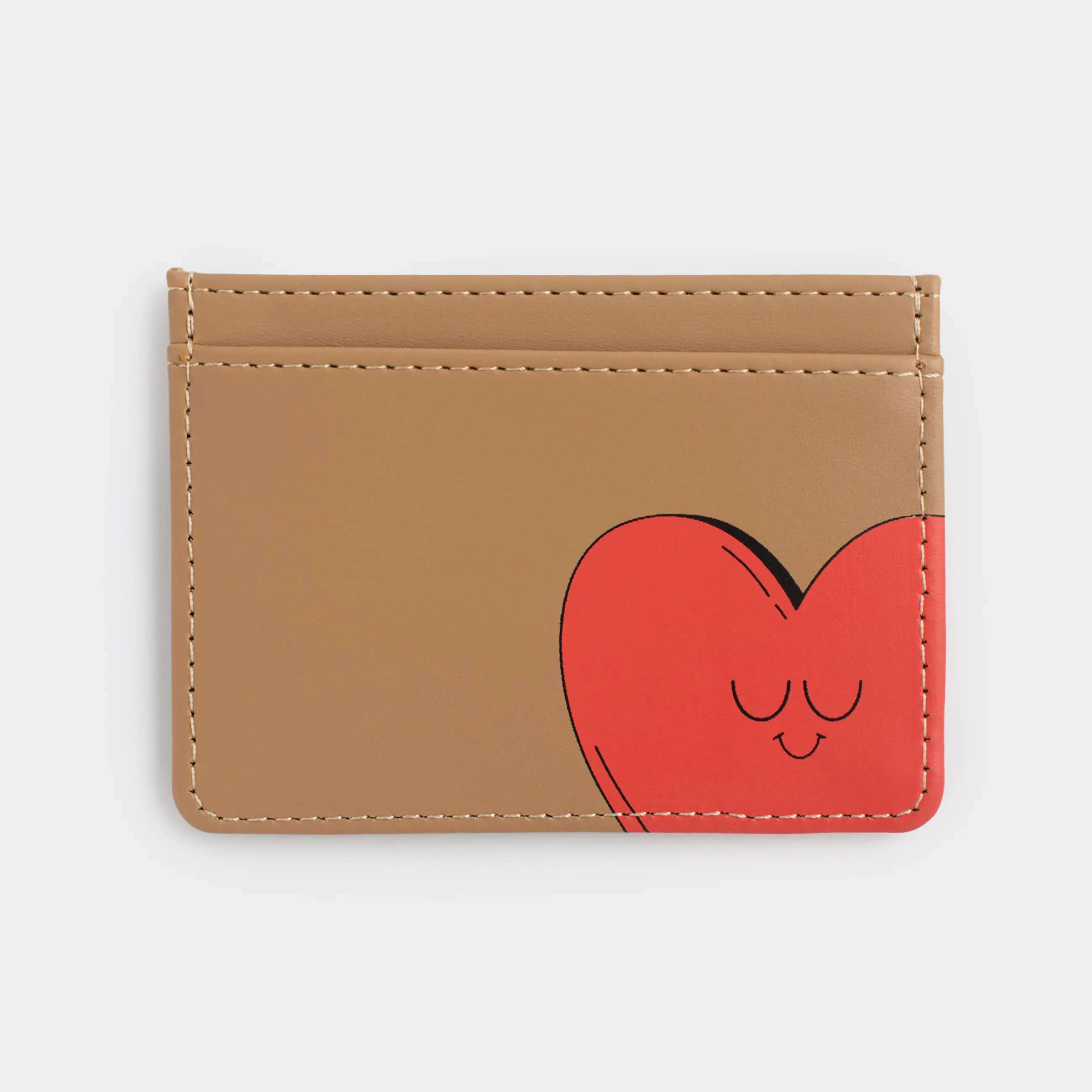Картхолдер, 10х7 см, полиуретан, коричневый, Сердце, Heart accessory