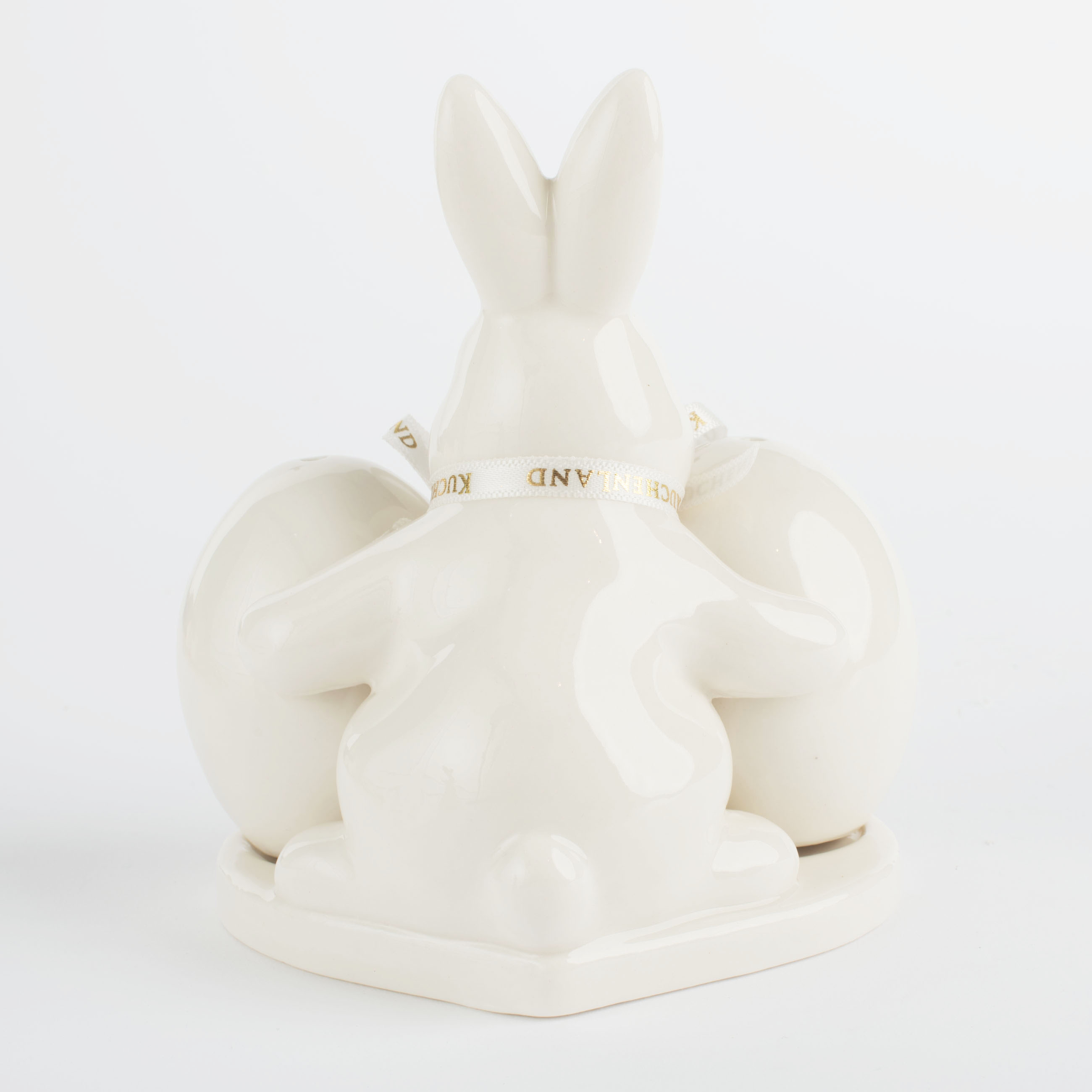 Набор для соли и перца, 12 см, на подставке, фарфор Р, белый, Кролик и яйца, Easter gold изображение № 4