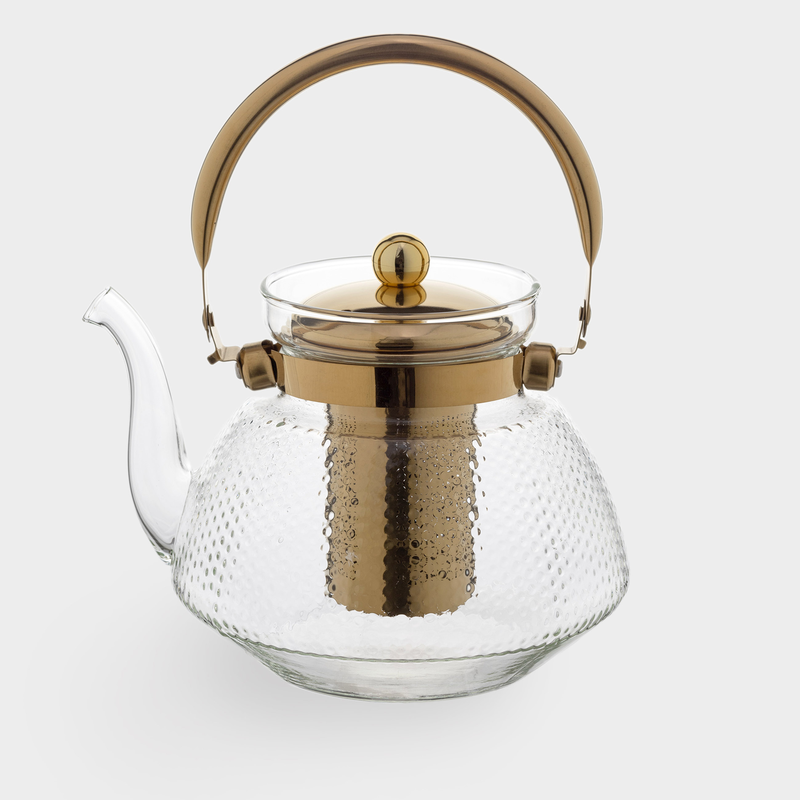 Чайник заварочный, 1,3 л, стекло Б/сталь, золотистый, Classic gold