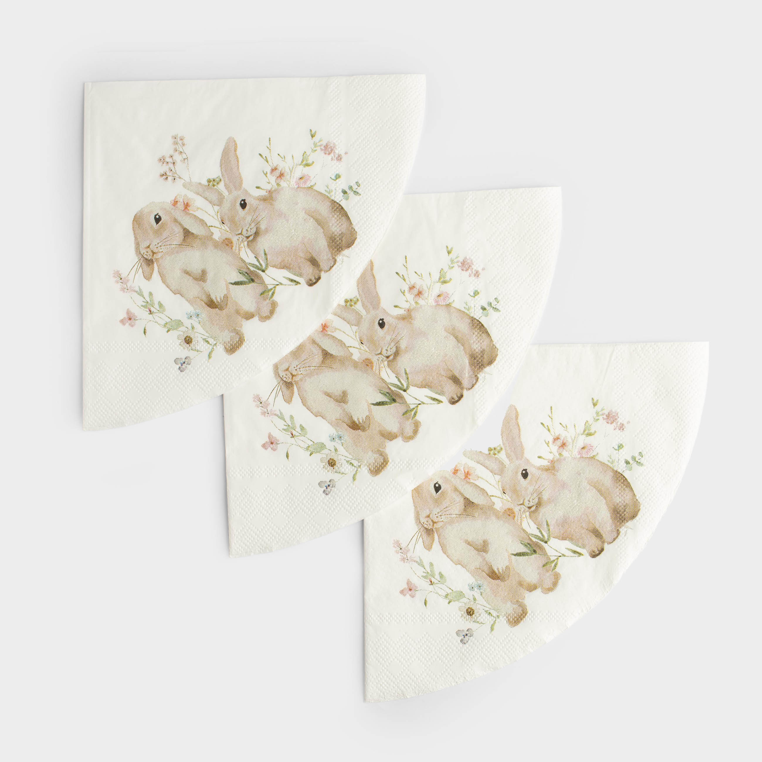 Салфетки бумажные, 33х33 см, 20 шт, круглые, белые, Кролики и цветы, Natural Easter, image-6