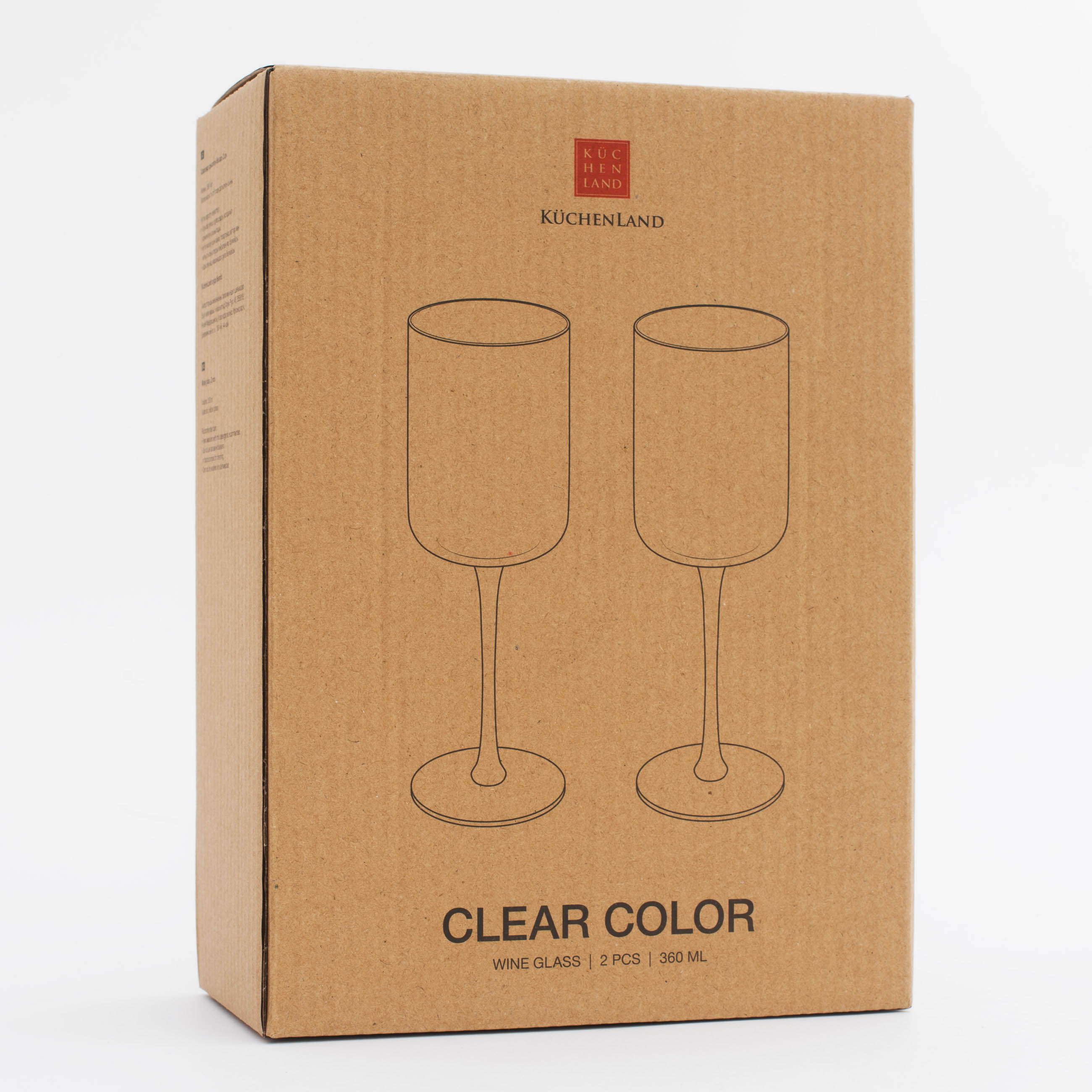 Бокал для вина, 360 мл, 2 шт, стекло, янтарный, Clear color изображение № 6
