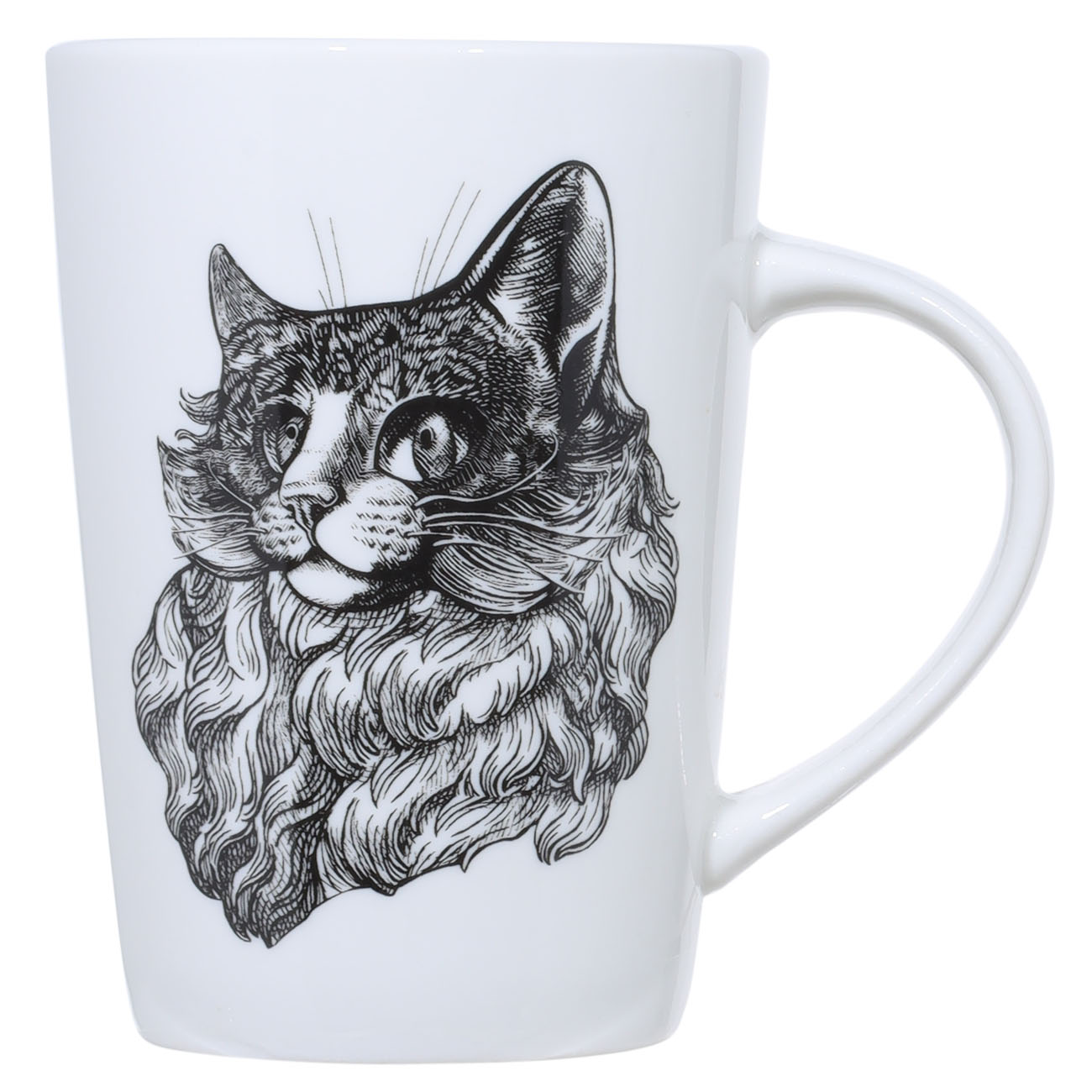 

Кружка, 420 мл, фарфор N, белая, Пушистая кошка, Cat