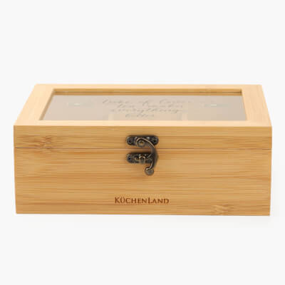 Коробка для чая, 21х16 см, 6 отд, бамбук, прямоугольная, Bamboo