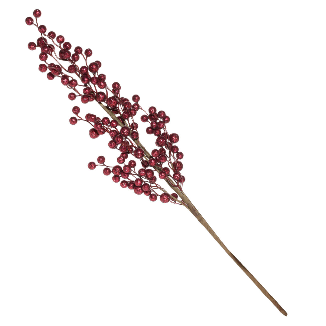 Ветка декоративная, 75 см, пенопласт, малиновая, Зимние ягоды, Winter berry - фото 1