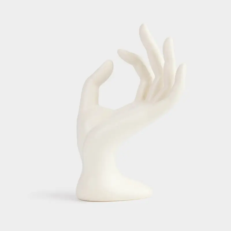 Держатель для украшений, 16 см, полирезин, молочный, Рука, Hand
