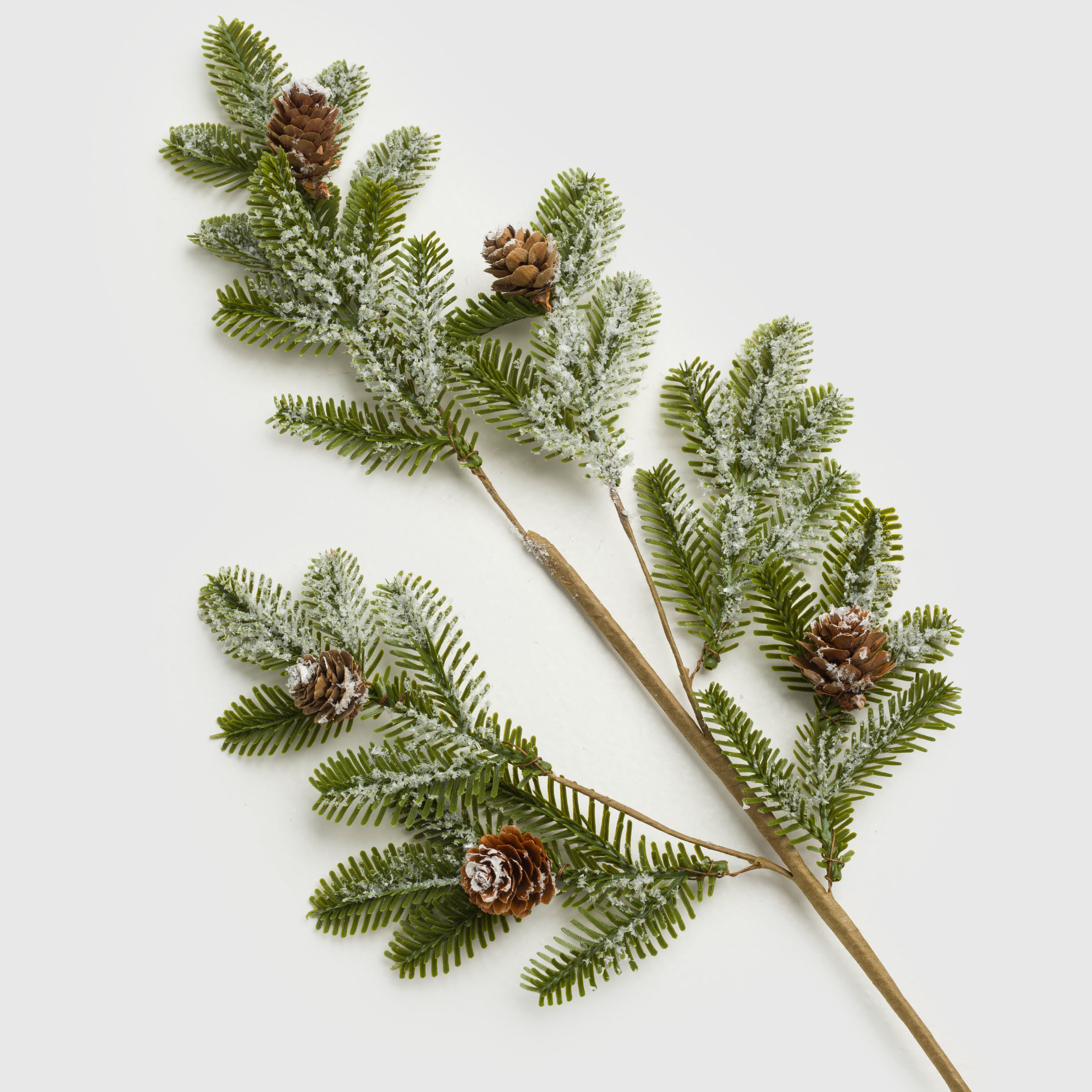 Ветка декоративная, 71 см, полиэтилен, Хвоя с шишками, Conifer decor, image-1