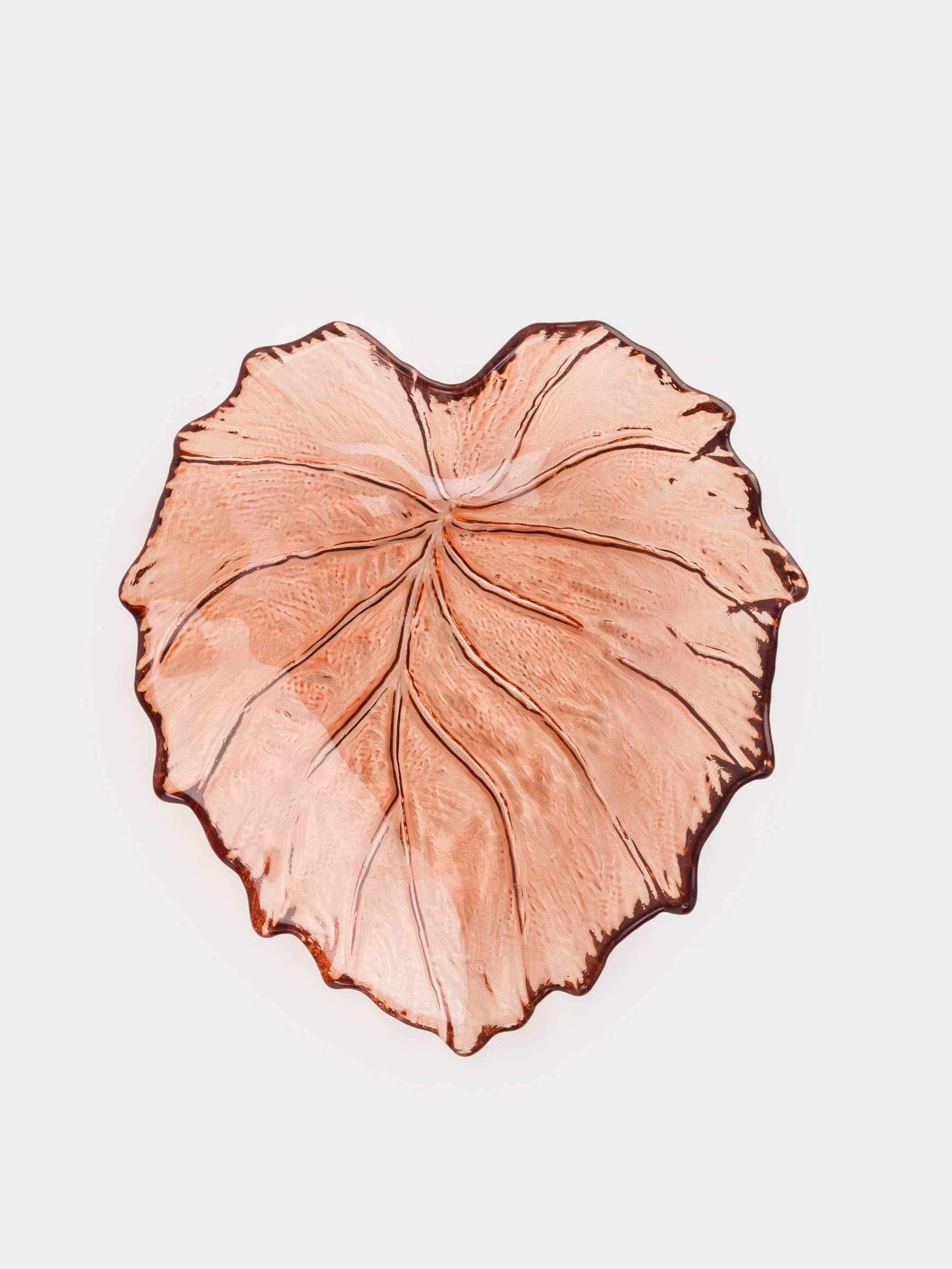 Блюдо, 16х14х2 см, стекло, коричневое, Лист, Leaves, image-2
