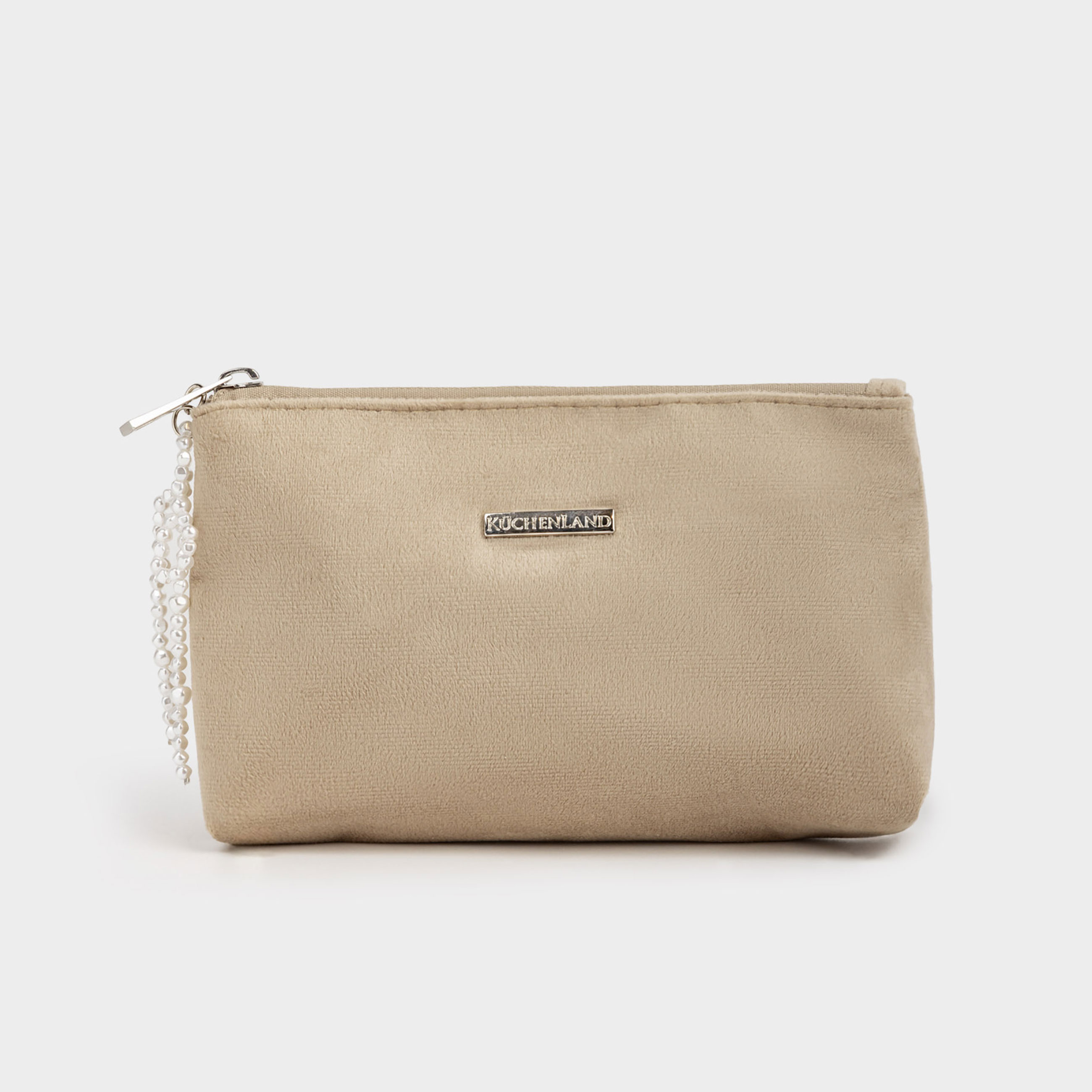 Косметичка 19х12 см полиэстер бежевая Жемчужный бантик Beauty bow 990₽