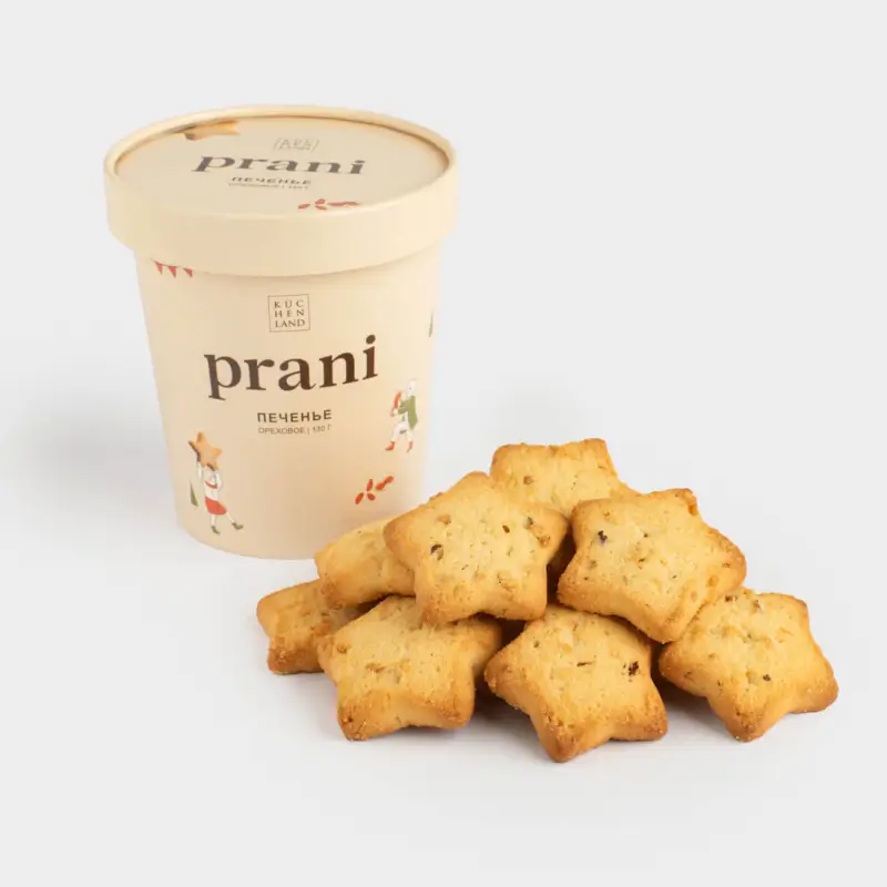 Печенье, 130 гр, ореховое, Звезда, Prani