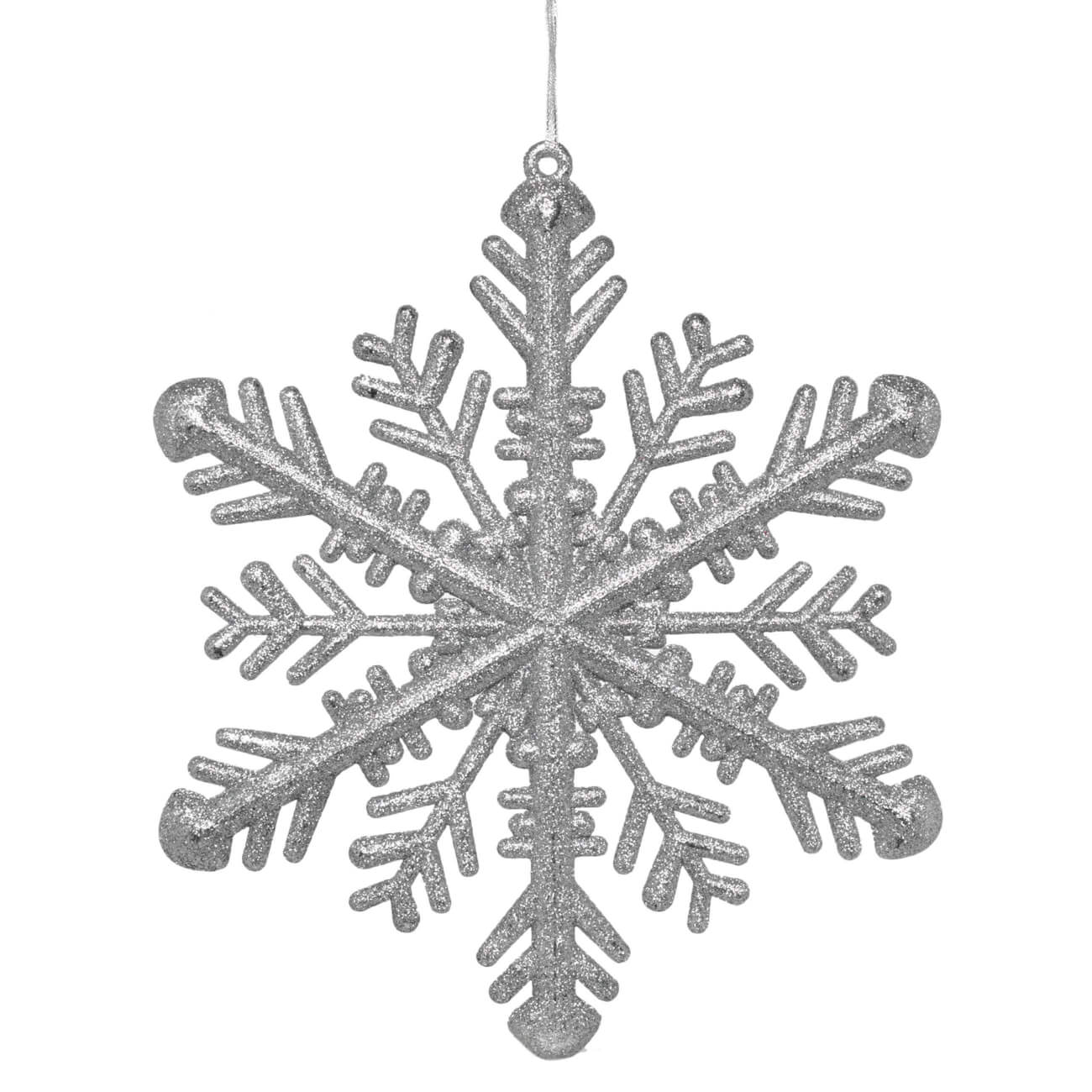 

Украшение декоративное, 30 см, пластик, серебристое, Снежинка, Big snowflake