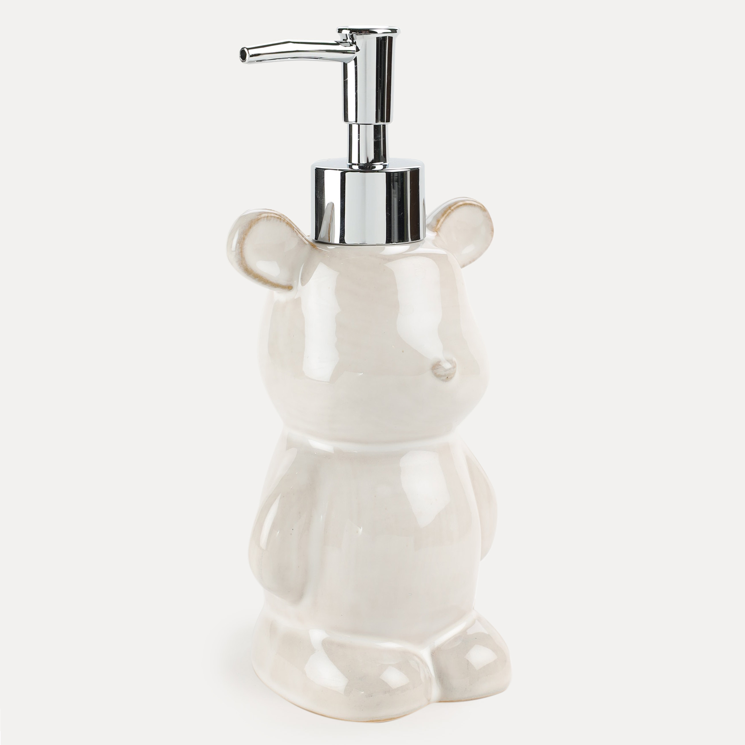 Диспенсер для жидкого мыла, 280 мл, керамика/пластик, серый, Мишка, Bear Meni изображение № 2