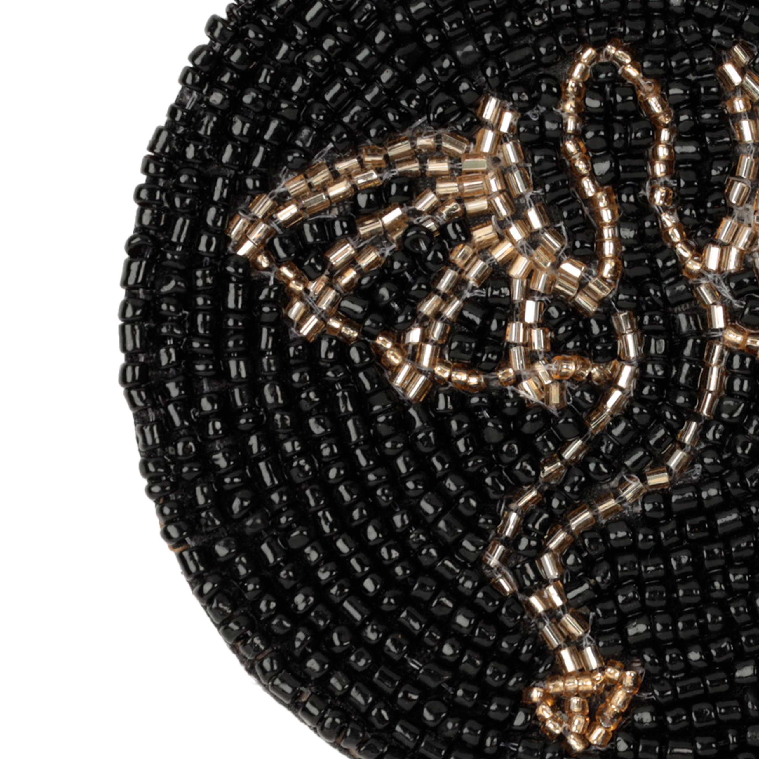 Подставка под кружку, 10 см, бисер, круглая, черная, Дракон, Art beads изображение № 2