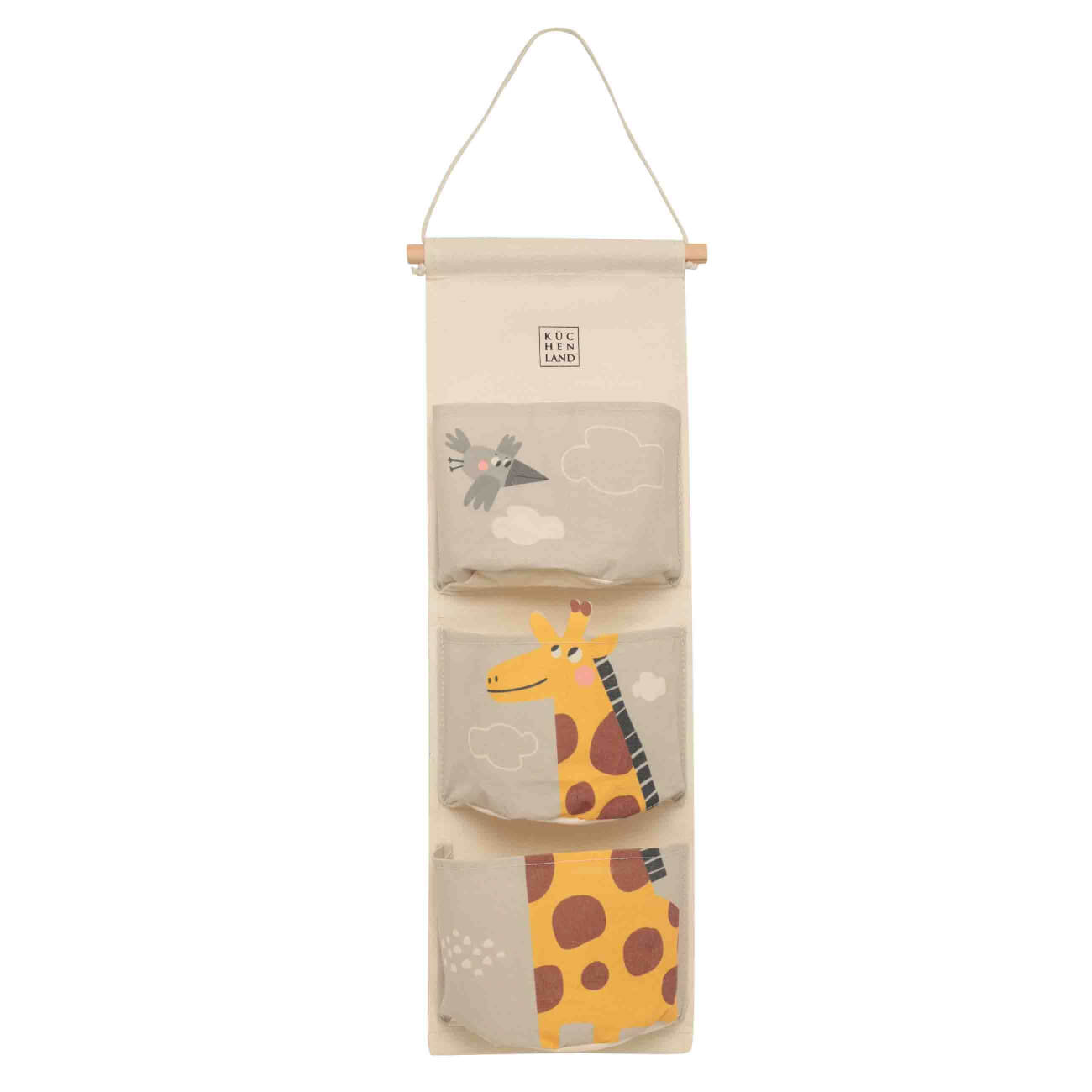 Органайзер детский, 20х59 см, 3 отд, подвесной, хлопок/полиэстер, Жираф, Jungle изображение № 1