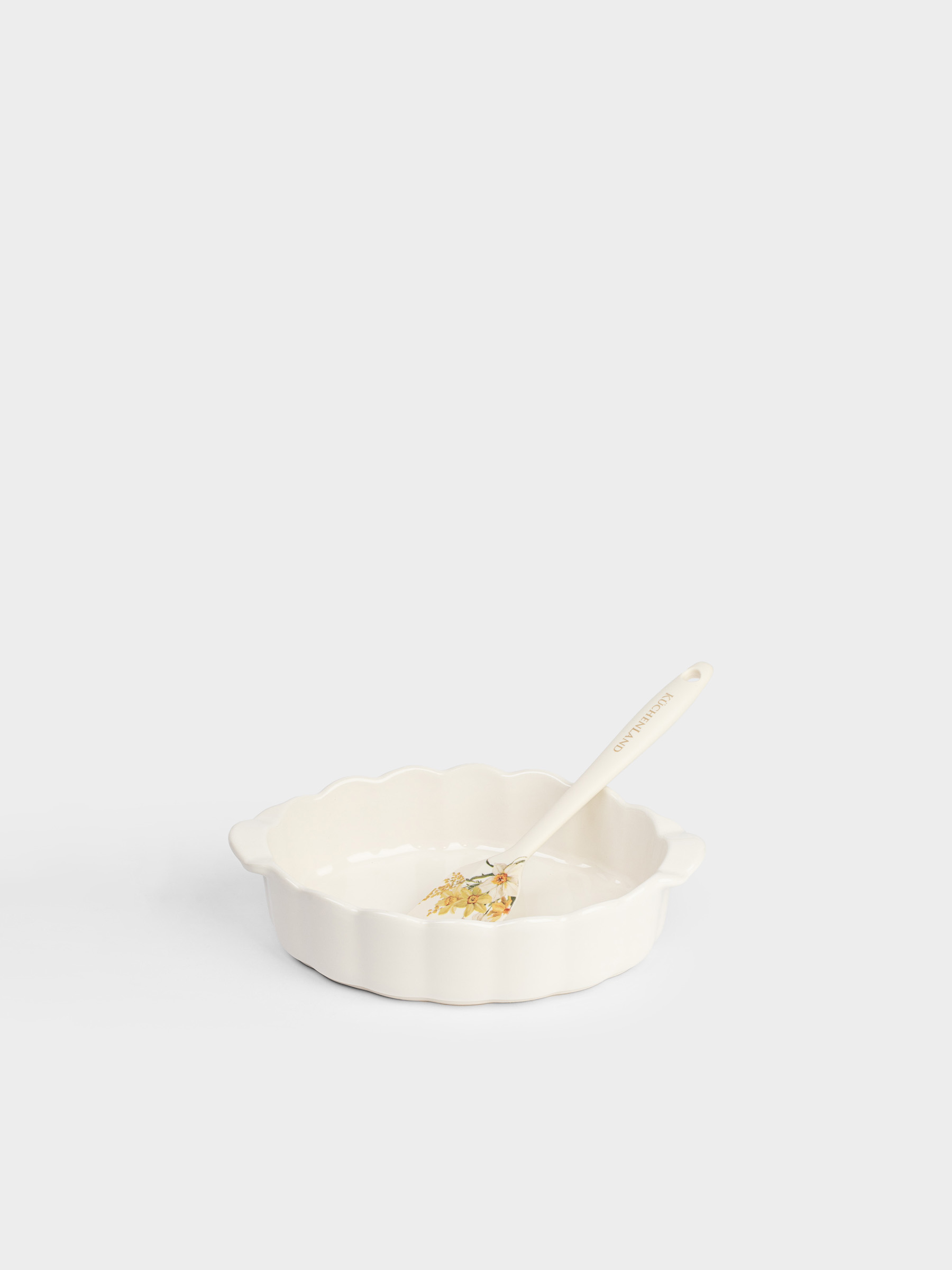 Набор для выпечки, 2 пр, форма/лопатка, керамика/силикон, Нарциссы, Bloome, image-1