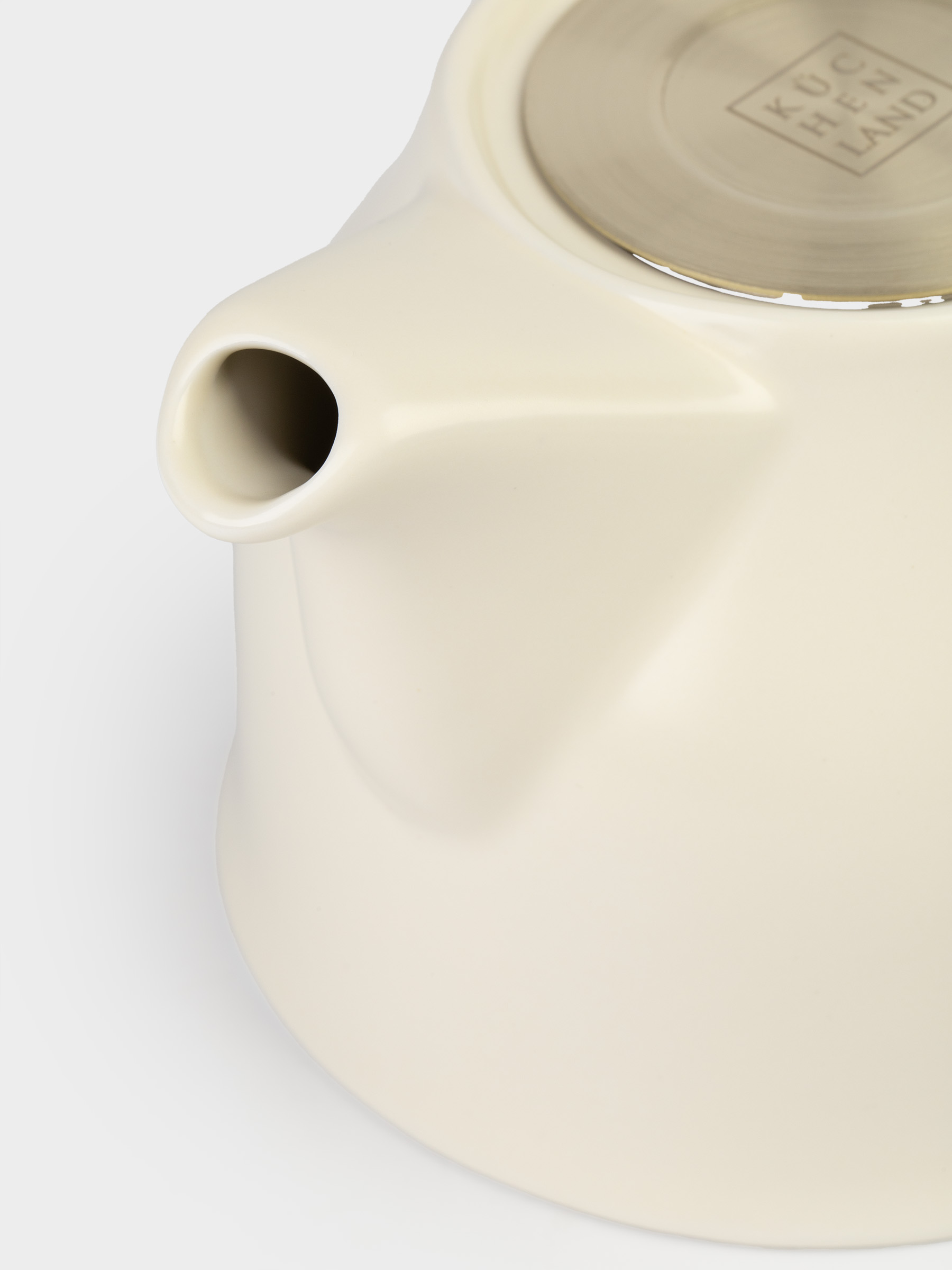 Чайник заварочный, 1 л, керамика/сталь, молочно-золотистый, Kettle ceramo, image-3